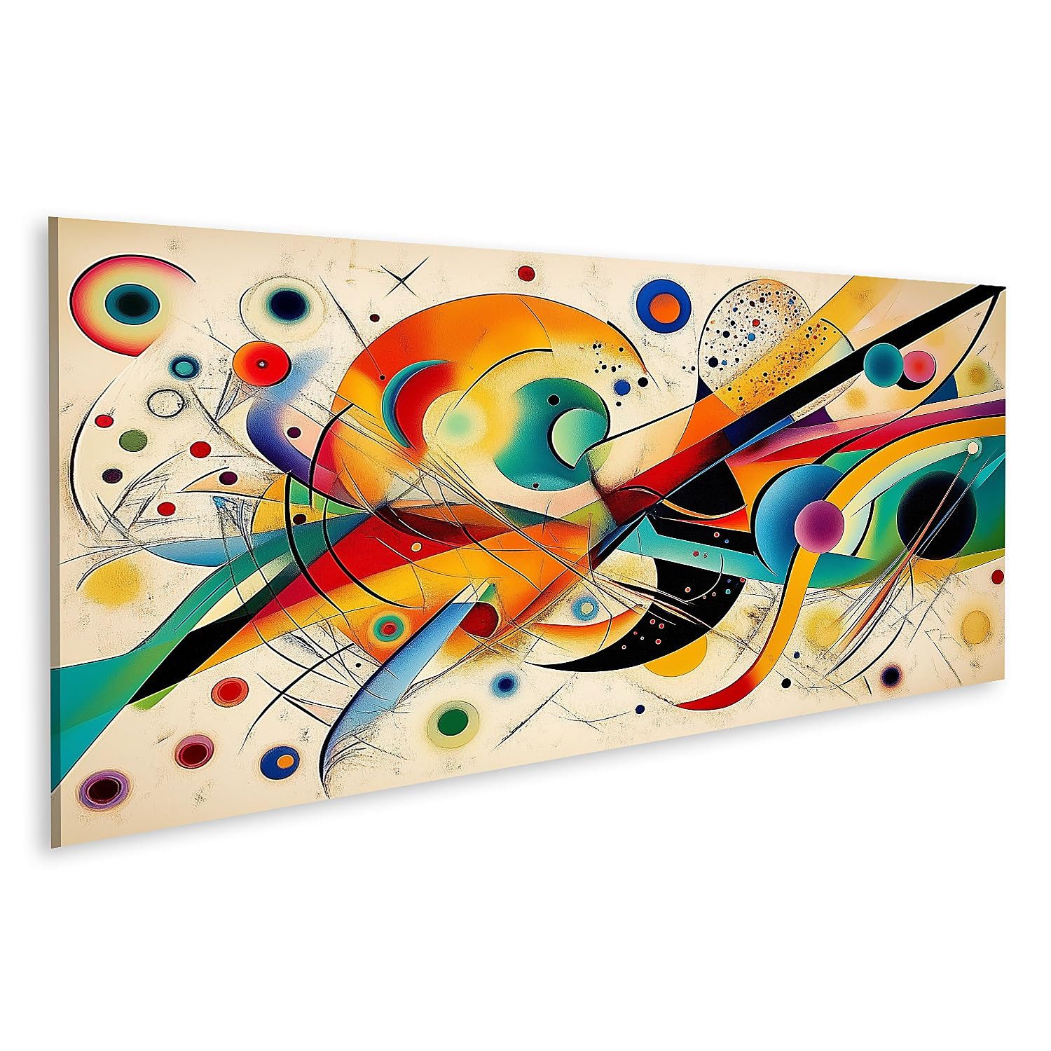 islandburner Leinwandbild Farbenfrohe Kandinsky Abstraktion und dynamische Formen