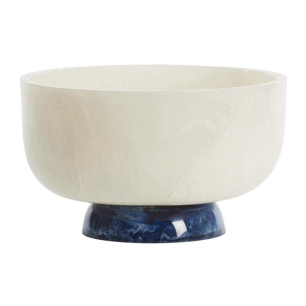 Light & Living Dekoschale Dekoschale Schale LEWOTOBI Light & Living Ø28x17 Kunststoff Weiß-Blau