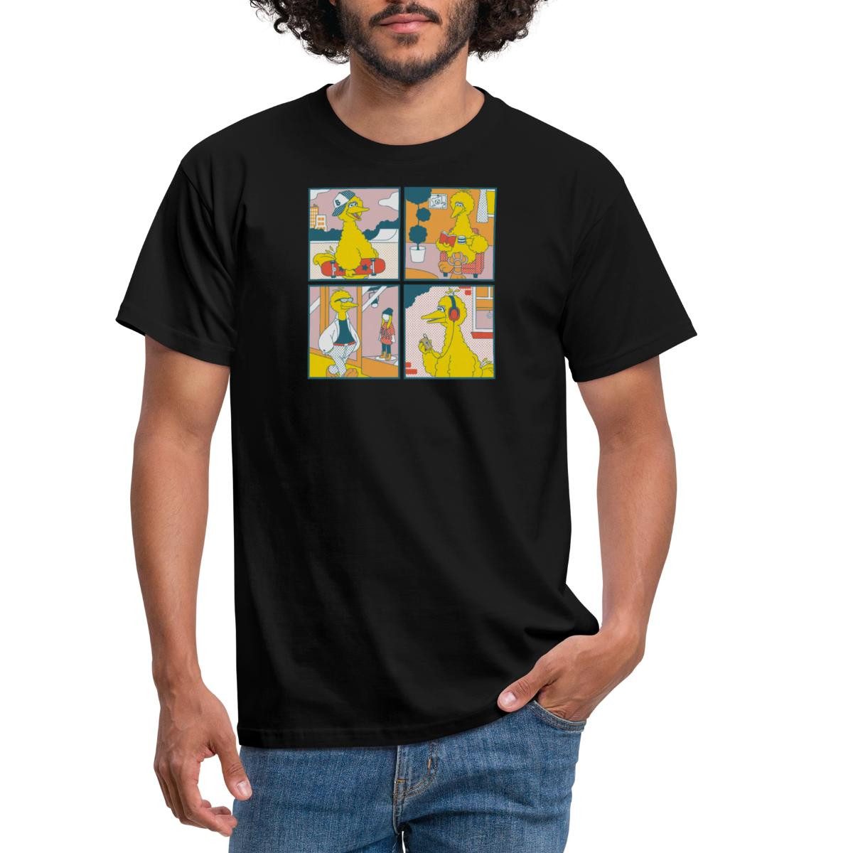 Spreadshirt T-Shirt Sesamstraße Bibo Comic Kacheln Männer T-Shirt (1-tlg)