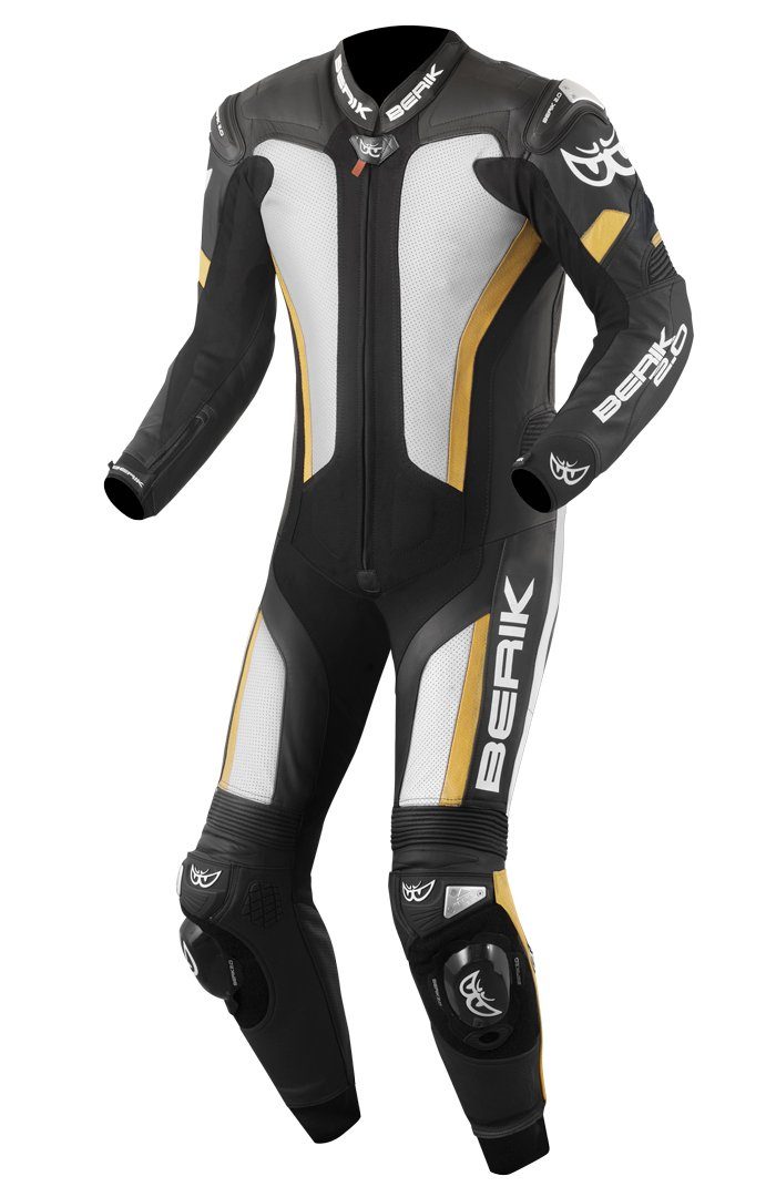 Berik Motorradkombi Losail 1-Teiler Motorrad Lederkombi Black/White/Bronze