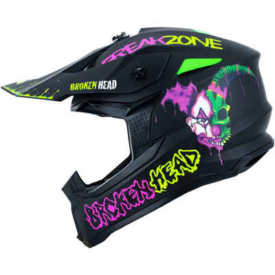 Broken Head Motorradhelm »Freakzone pink-grün«, verrücktes Design, intensive Farben