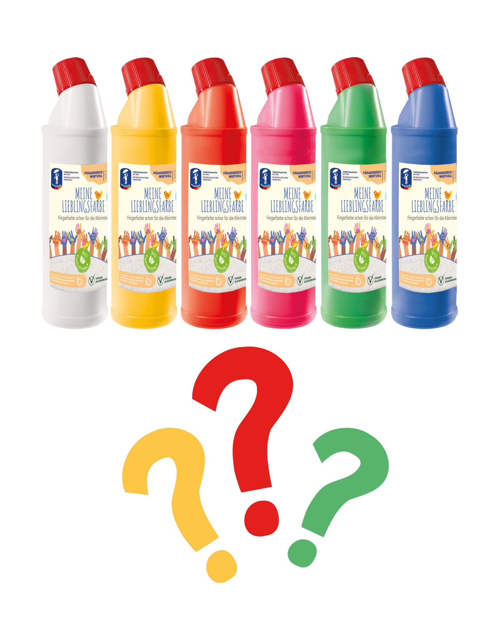Feuchtmann Fingerfarbe MEINE LIEBLINGSFARBE Edu Bottle 900g, cremige Fingerfarbe Einzelflasche sichere Naturfarbe auf Wasserbasis