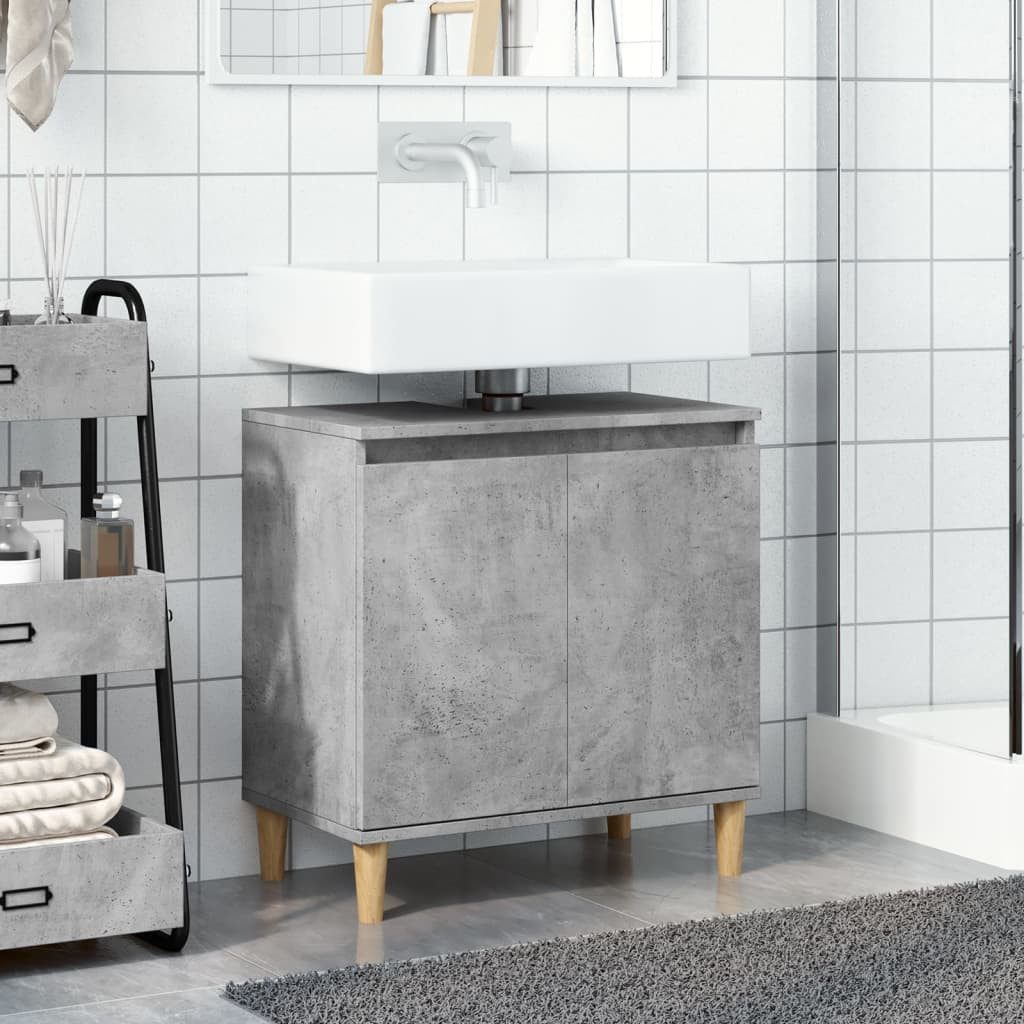 vidaXL Badezimmerspiegelschrank Waschbeckenunterschrank Betongrau 58x33x60 günstig online kaufen