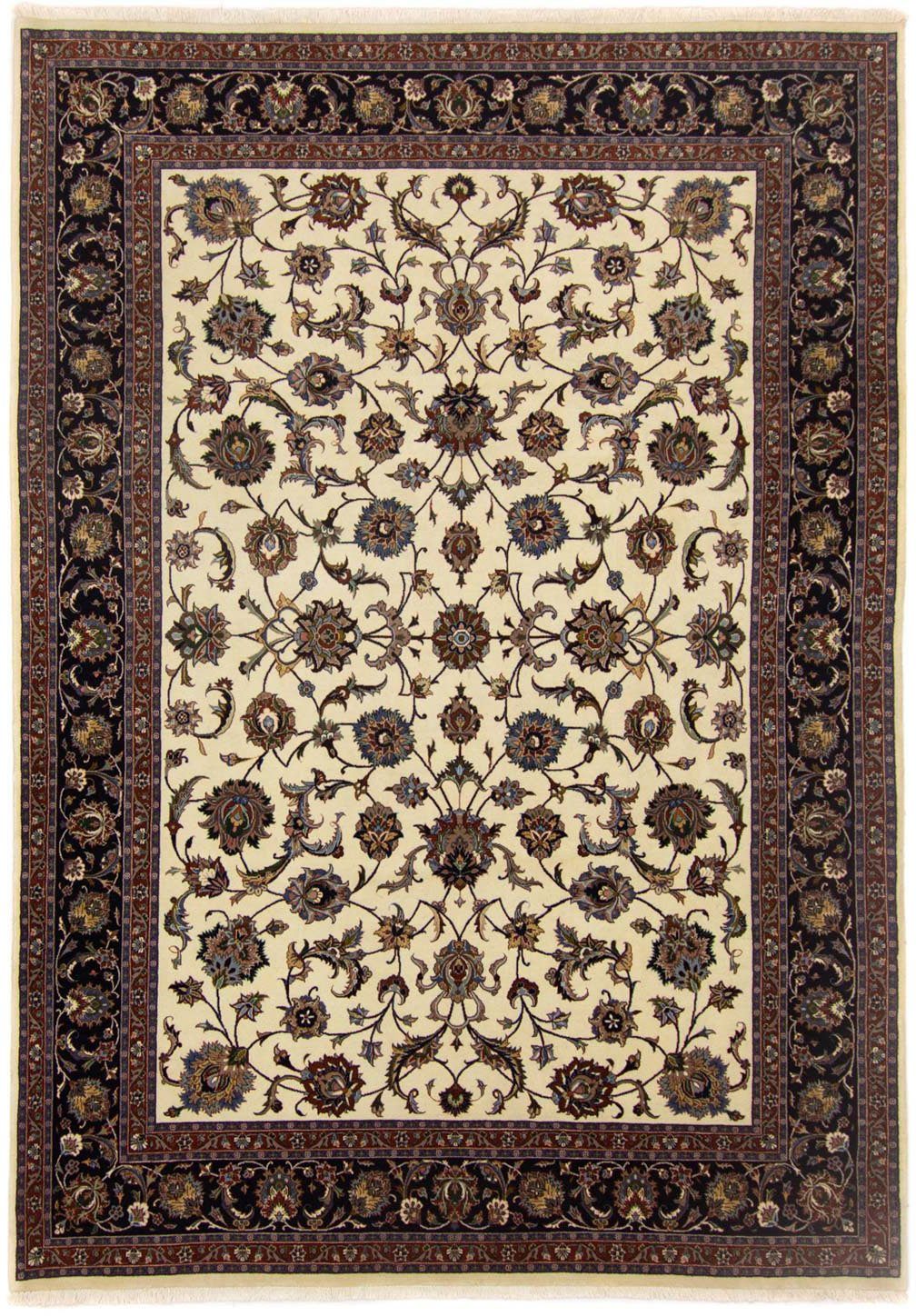 Wollteppich Maschad Durchgemustert Beige 338 x 250 cm, morgenland, rechteckig, Höhe: 10 mm, Unikat mit Zertifikat | Kurzflor-Teppiche