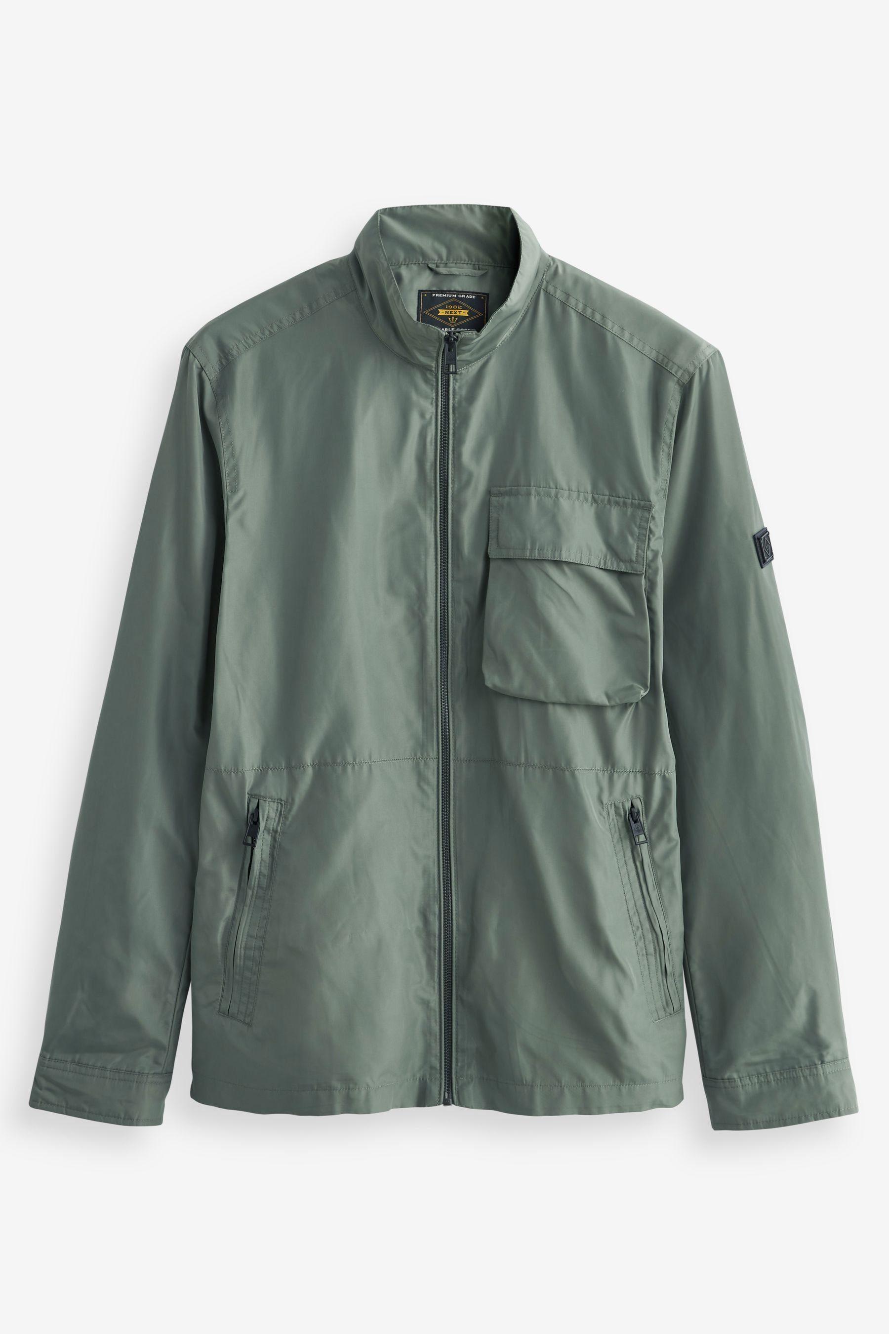 Next Regenjacke Wasserabweisende Jacke mit Trichterkragen (1-St) Sage Green