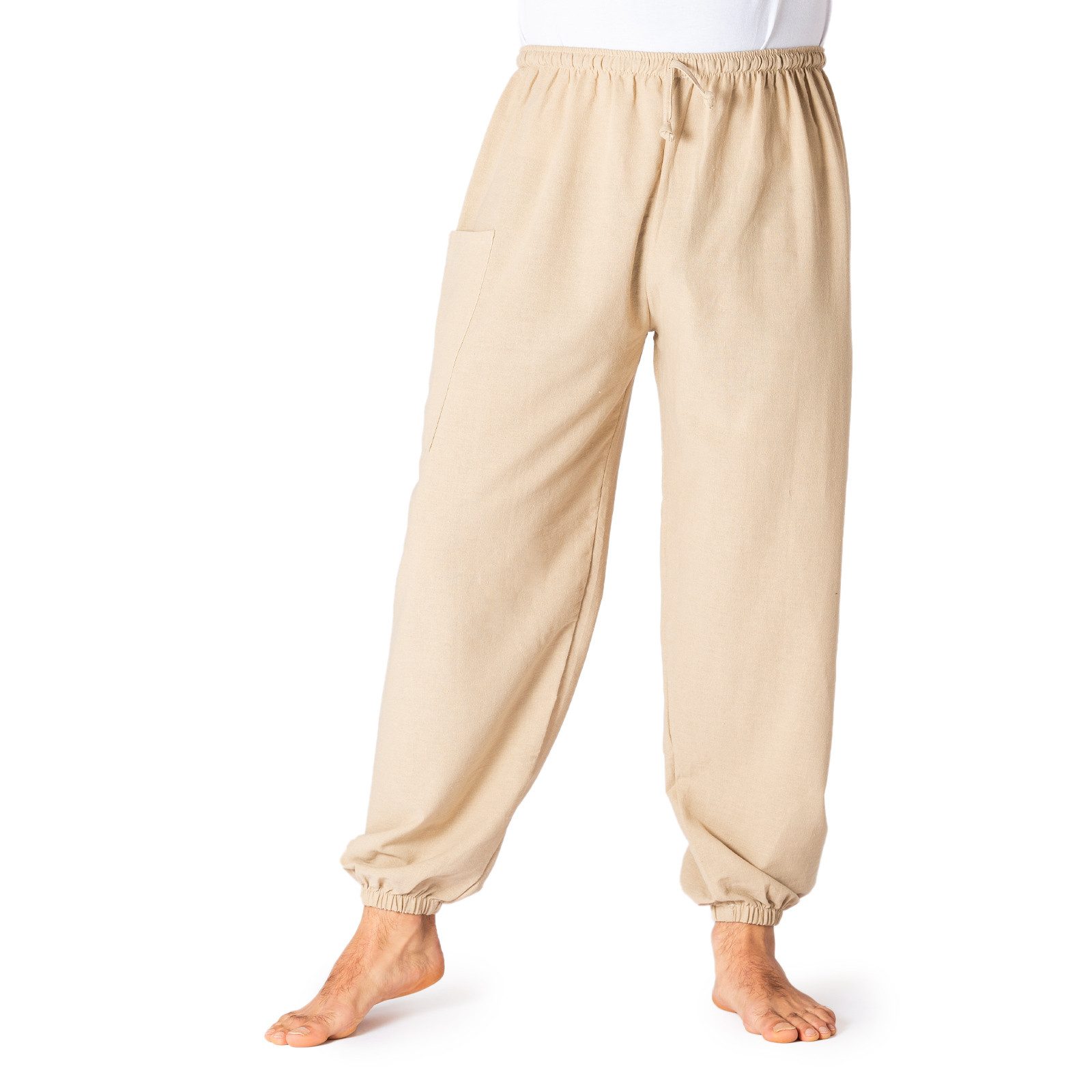 PANASIAM Relaxhose Loungehose einfarbig aus 100% Baumwolle bequeme Muckhose Relaxhose Unisex für Damen & Herren lässige Haremshose schlichte Freizeithose