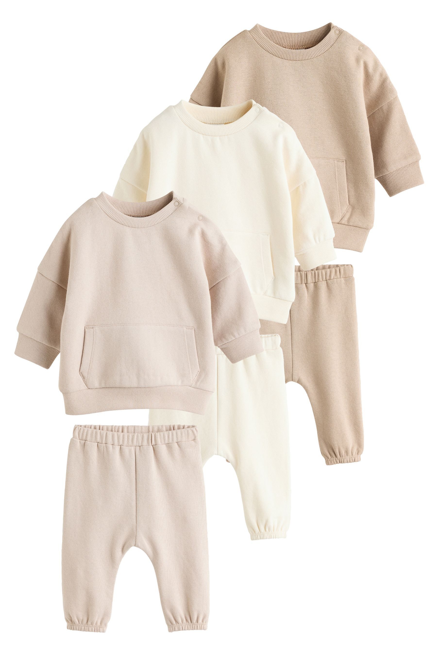 Next Sweatanzug Baby Set mit Sweatshirt und Jogginghose, 6er-Pack (6-tlg)