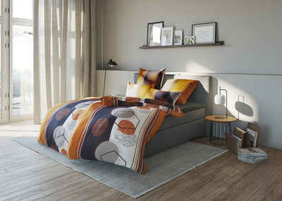 Bettwäsche Emmi in Gr. 135x200 oder 155x220 cm, my home, Linon, 2 teilig, moderne Bettwäsche aus Baumwolle, Bettwäsche mit geometrischem Muster