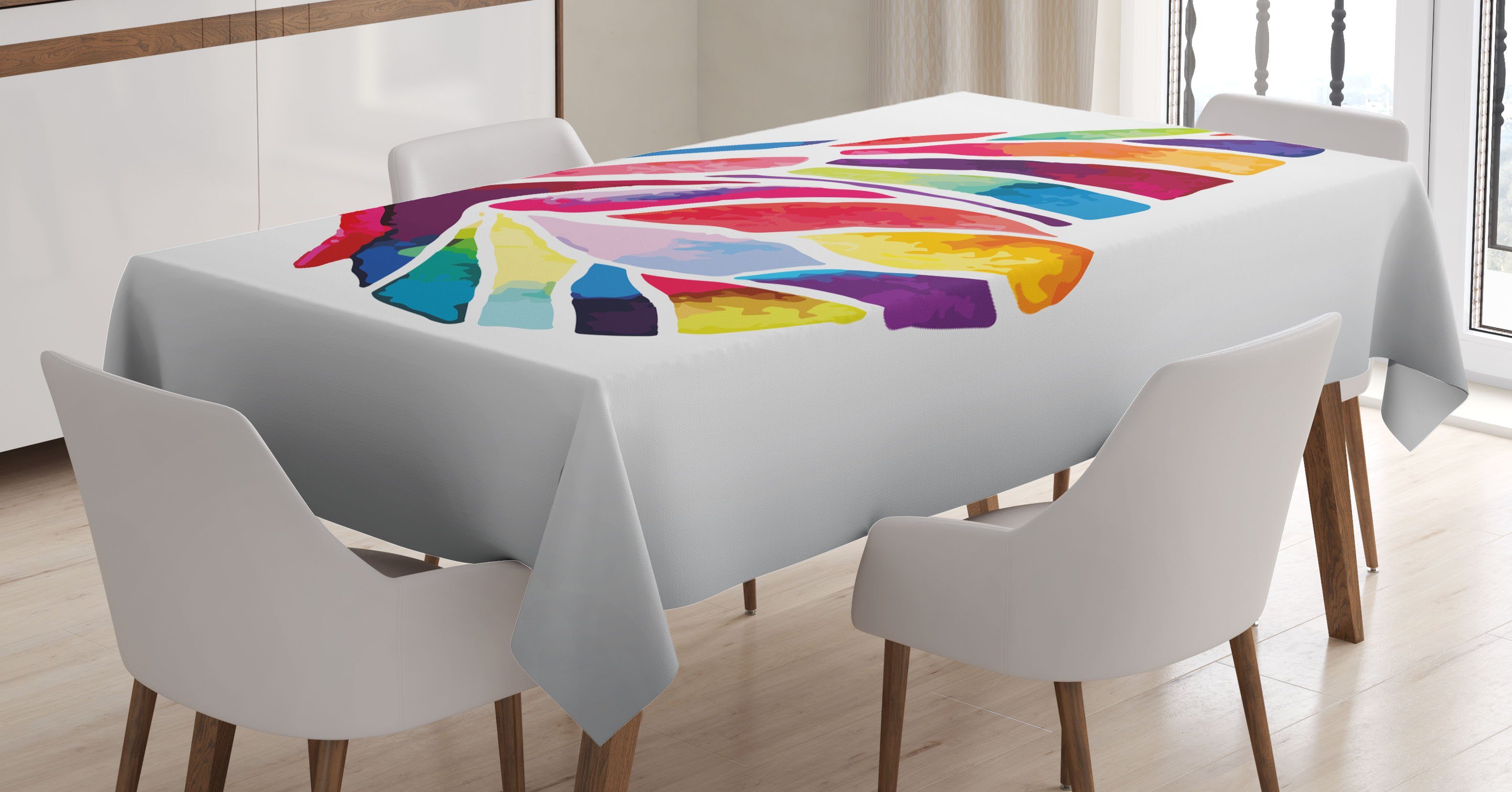 Abakuhaus Tischdecke Farbfest Waschbar Für den Außen Bereich geeignet Klare Farben, Mehrfarbig Farbige Schmetterling