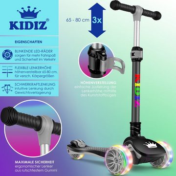 KIDIZ Cityroller, Roller Kinder Scooter X-Pro2 Dreiradscooter mit PU LED Leuchten
