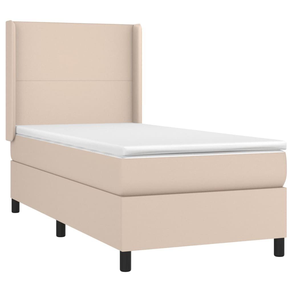 Bett Boxspringbett mit Matratze & LED Cappuccino-Braun 90x200cm