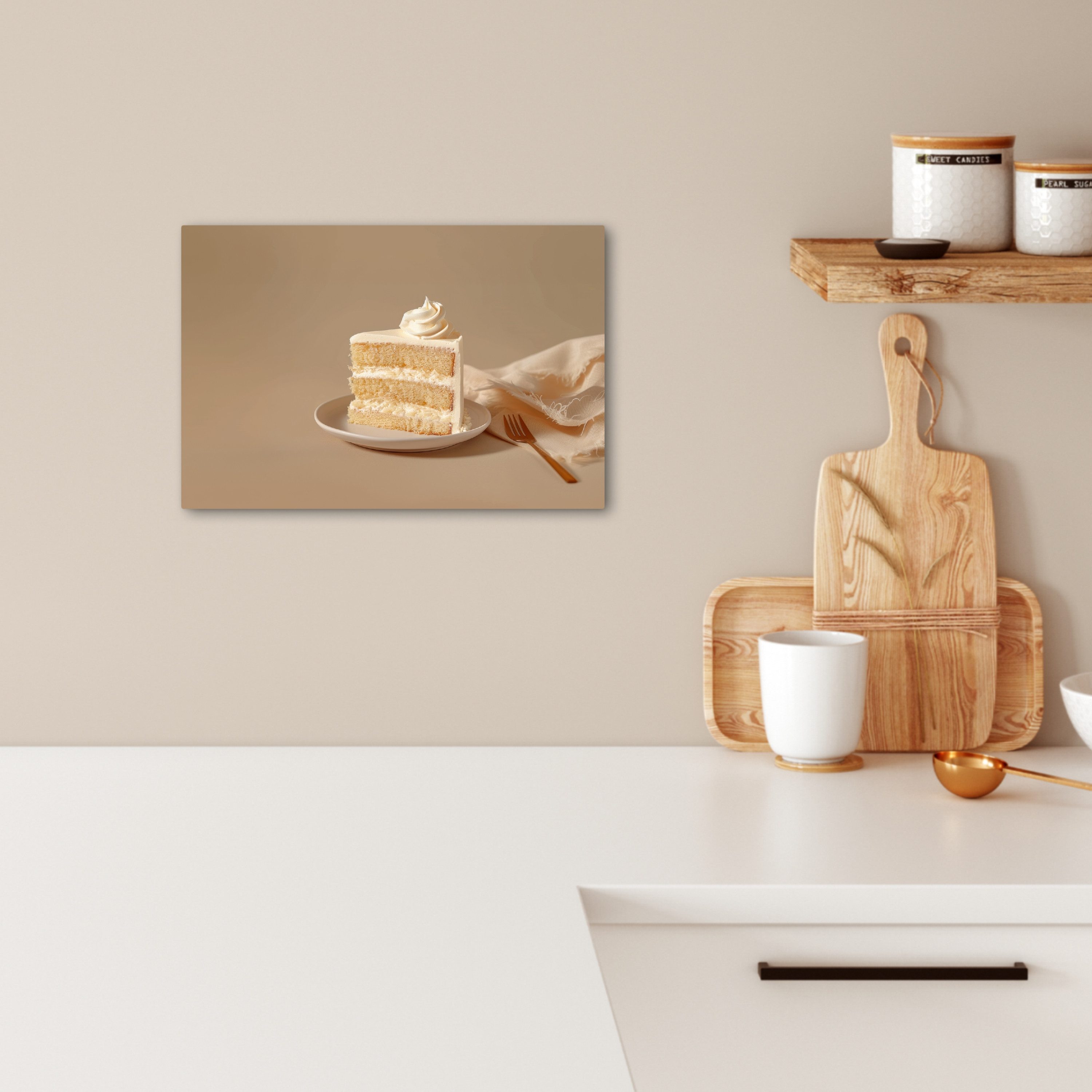 OneMillionCanvasses® Leinwandbild Vanillekuchen - Torte - günstig online kaufen