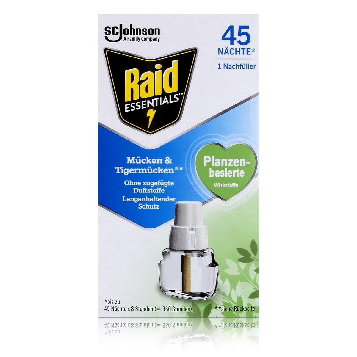 Raid Insektenfalle Raid Essentials Mückenstecker Nachfüller - Wirkt bis zu 45 Nächte (1er