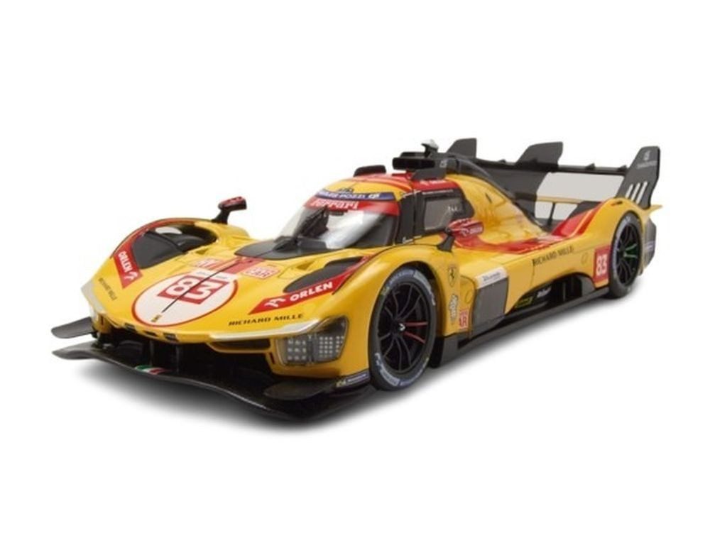 Bburago Modellauto Ferrari 499P #83 Sieger 24H Le Mans 2025, Maßstab 1:24