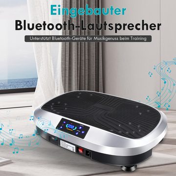 oyajia Vibrationsplatte Vibrationsboard Vibrationsplatten 3D Trainingsgerät, Bis 120KG, 200,00 W, 120 Intensitätsstufen, mit Trainingsbandern, Ultra leisem Motor, Fernbedienung