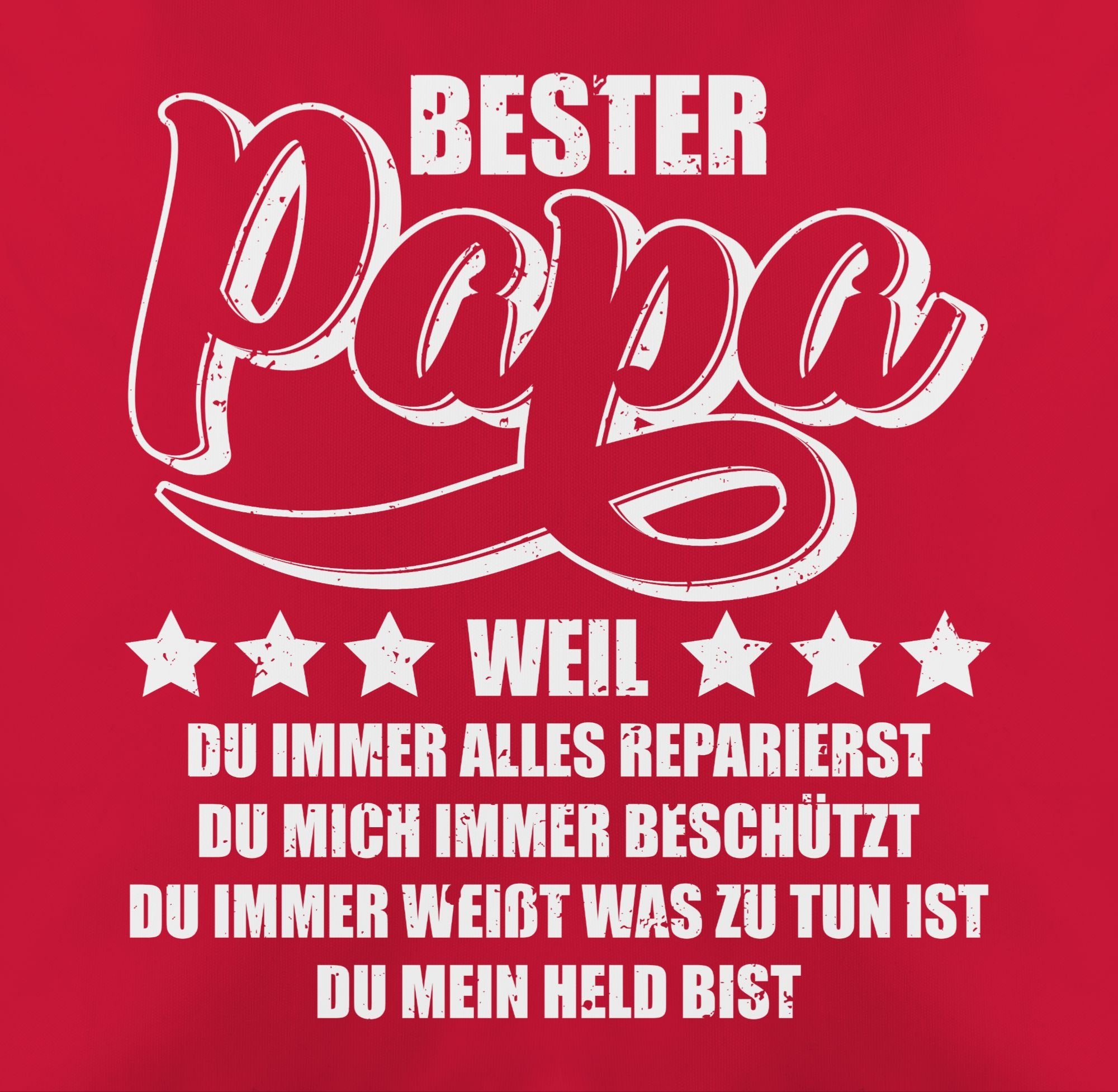 weil weiß, Shirtracer bist Kissen - Papa Held Vatertagsgeschenk Dekokissen 3 Rot mein du Bester