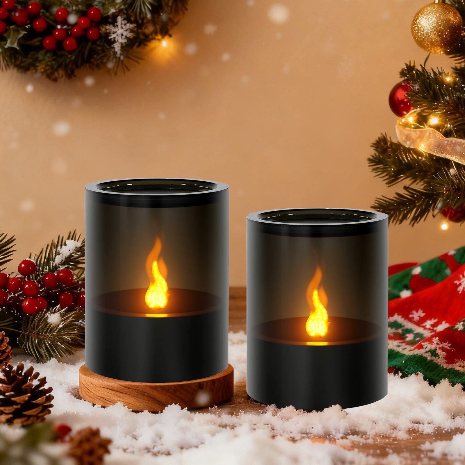 kisidus LED-Kerze LED Weihnachten Kerzen Flammenlose LED Kerzen 2er Set (mi günstig online kaufen