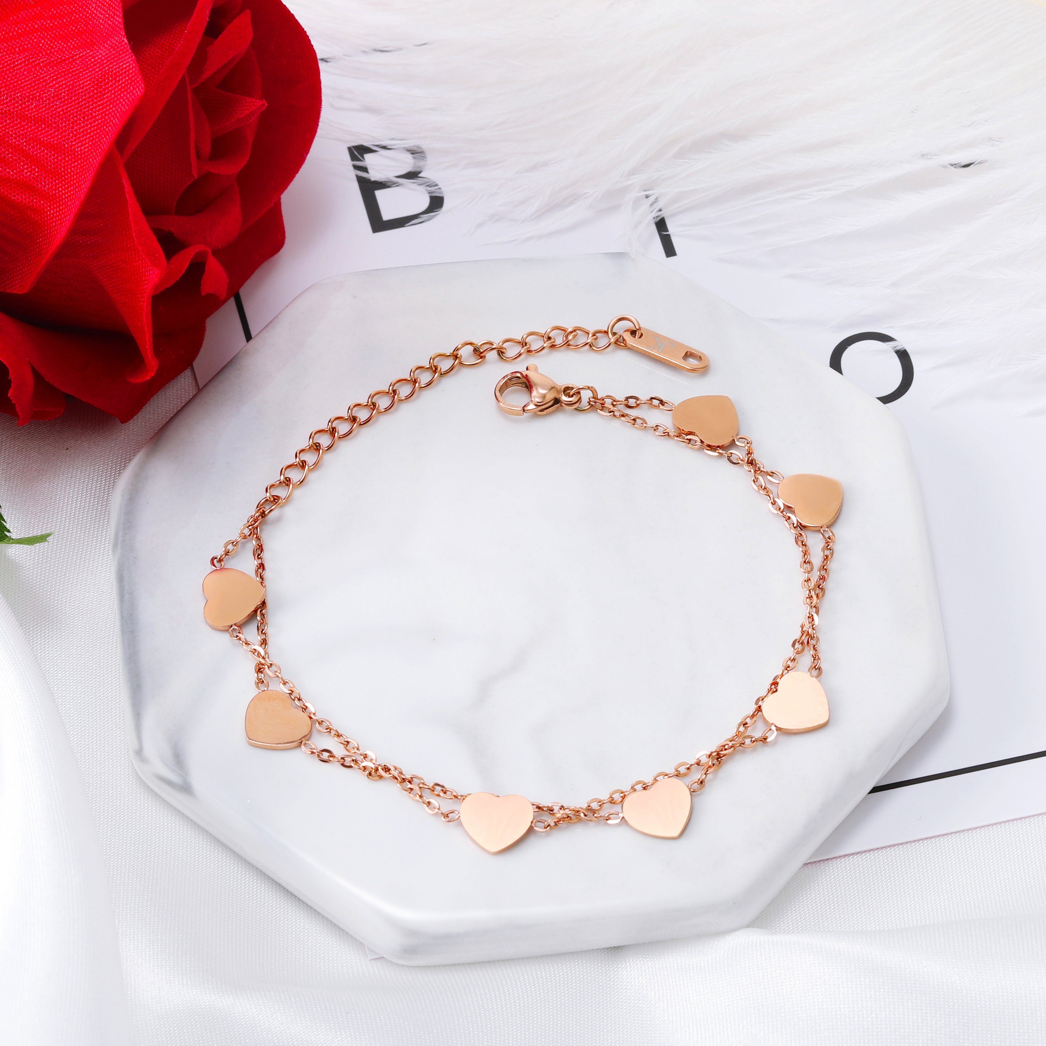 Kim Johanson Armband 7 Herzen (1-tlg), aus Edelstahl, verstellbar günstig online kaufen