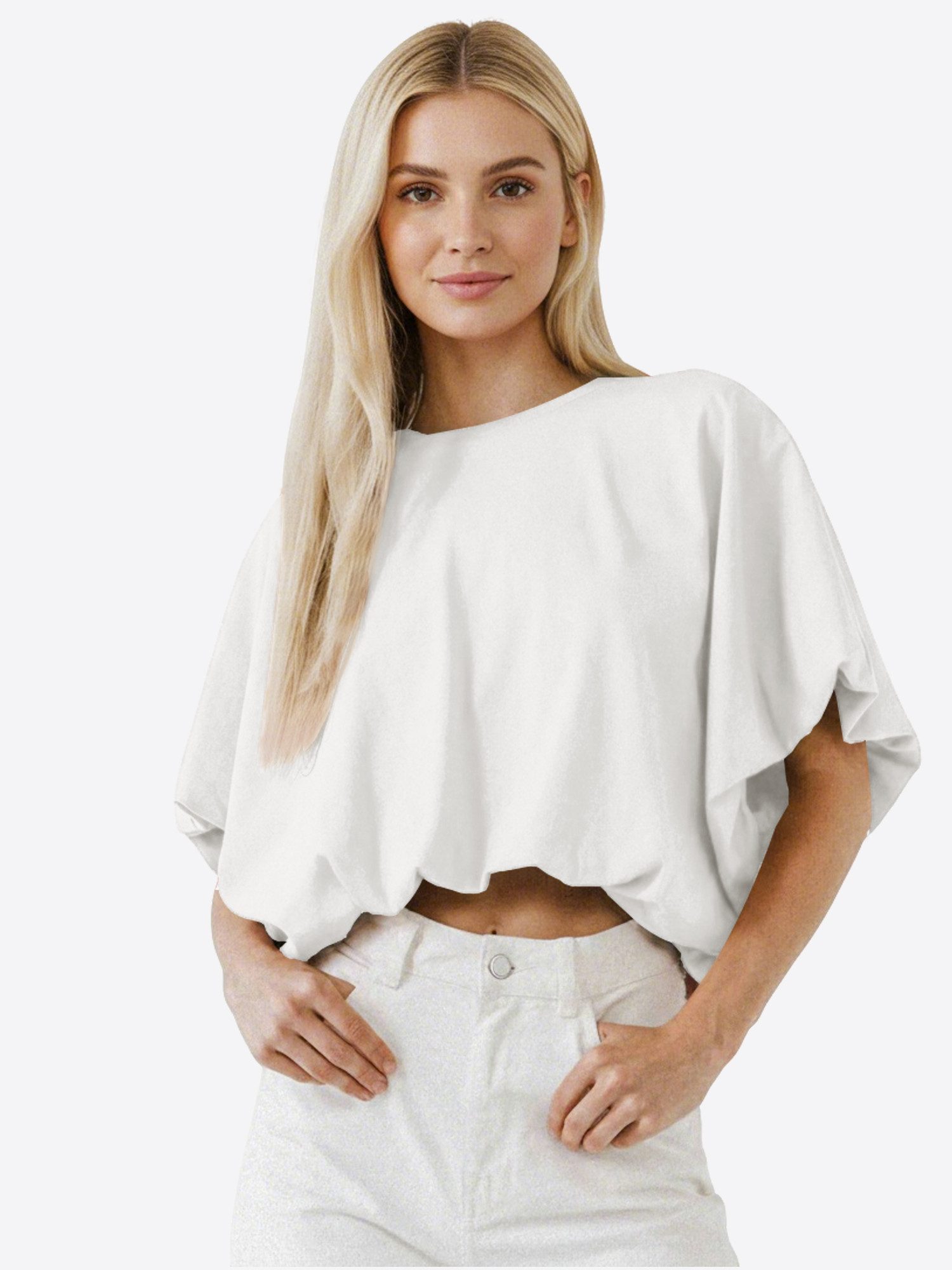 Imily Bela T-Shirt Damen Kurzware Locker geschnitten (Packung, 1-tlg., 1per günstig online kaufen