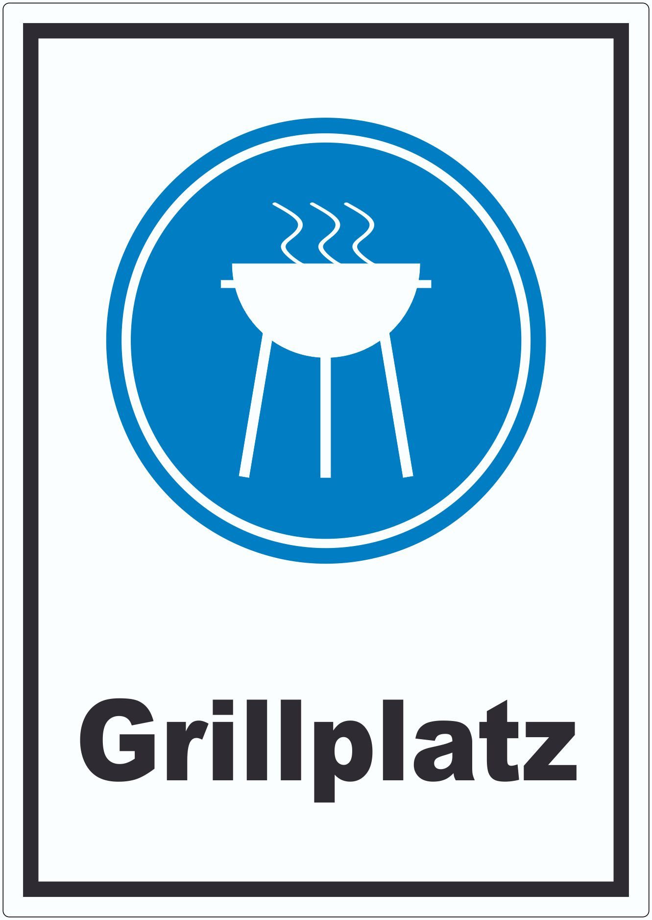 HB-Druck Aufkleber Grillplatz Aufkleber, wetterfest, UV-beständig, kratzfest