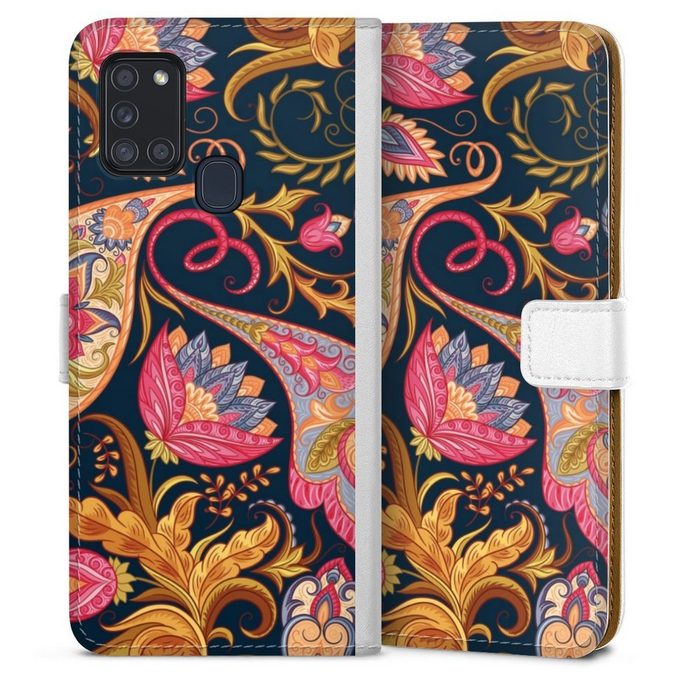 DeinDesign Handyhülle Muster Ornamente Mandala Floral Autumn 1 Samsung Galaxy A21s Hülle Handy Flip Case Wallet Cover