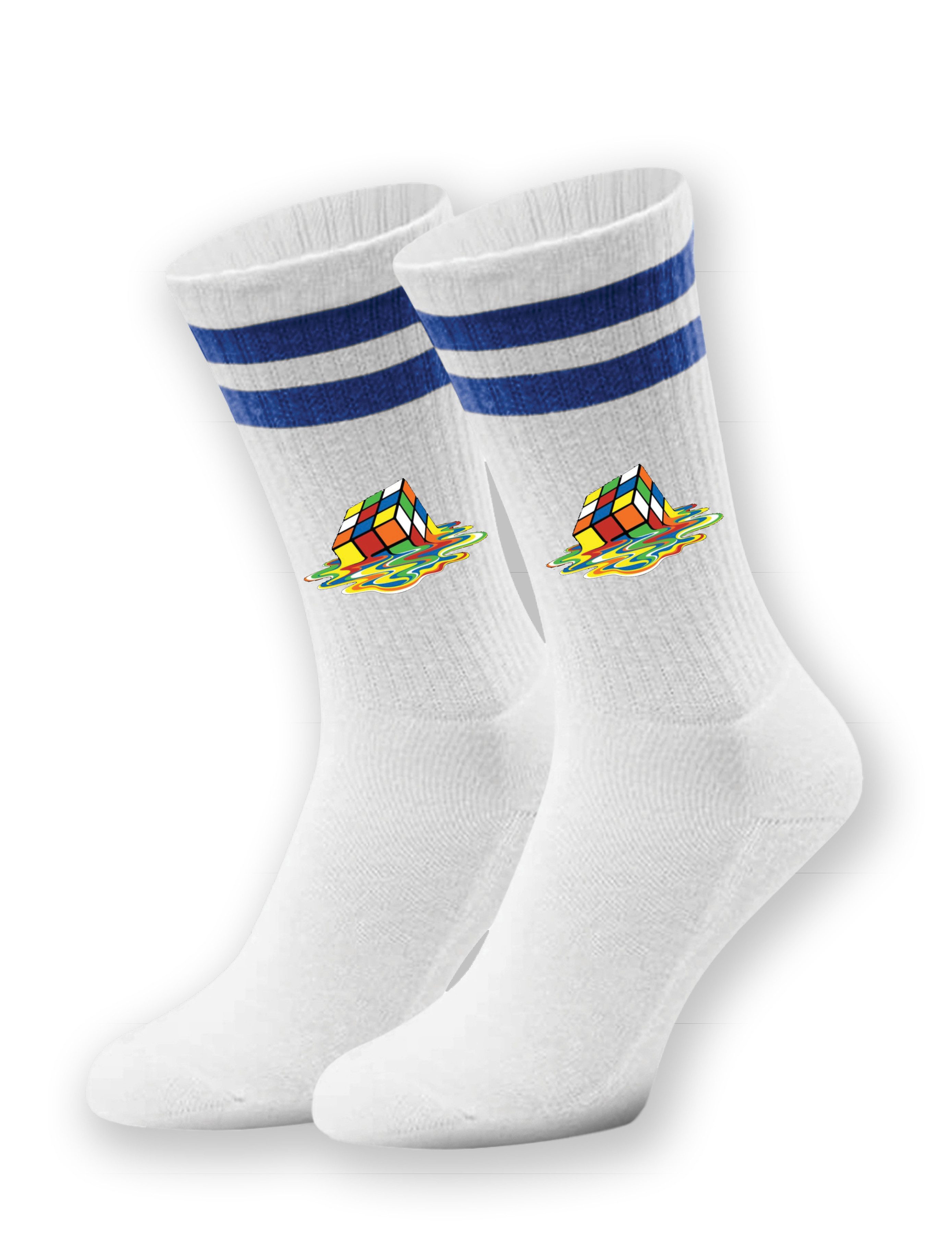 Youth Designz Tennissocken Unisex Socken "Cube Melting" Aufdruck lustig Geschenk Statement mit verstärkter Verse und Zehenbereich