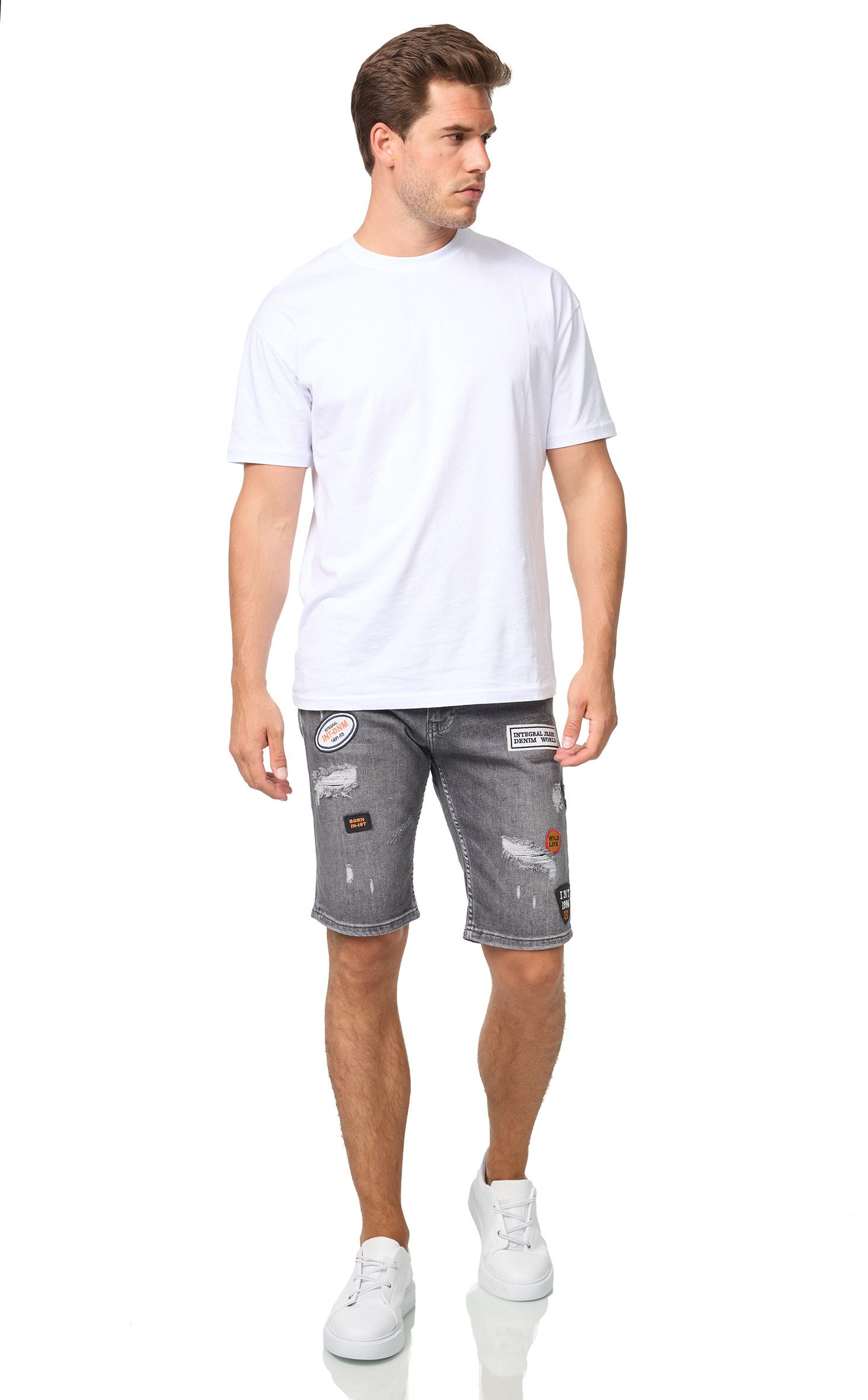 Denim House Jeansshorts Patchwork Short Jeans günstig online kaufen