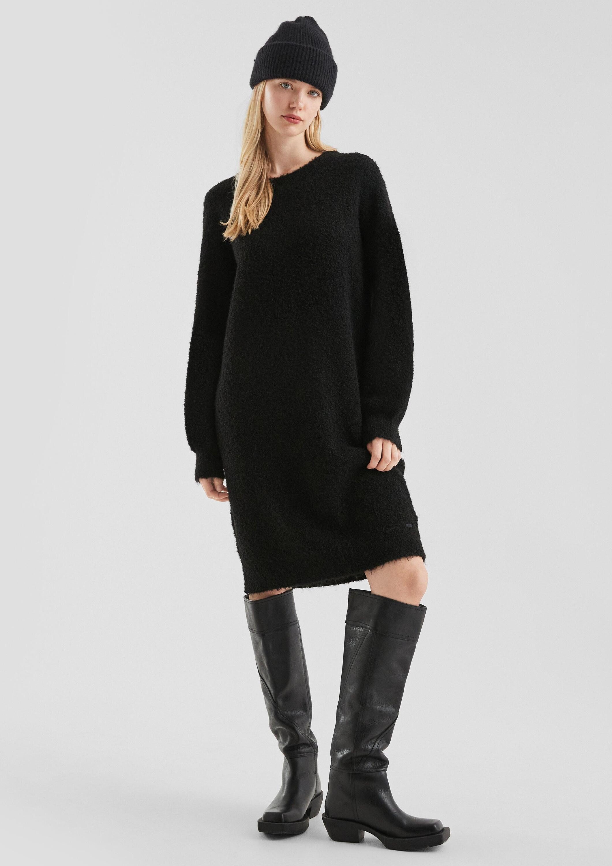 QS Midikleid Kleid Flauschiges Strickkleid