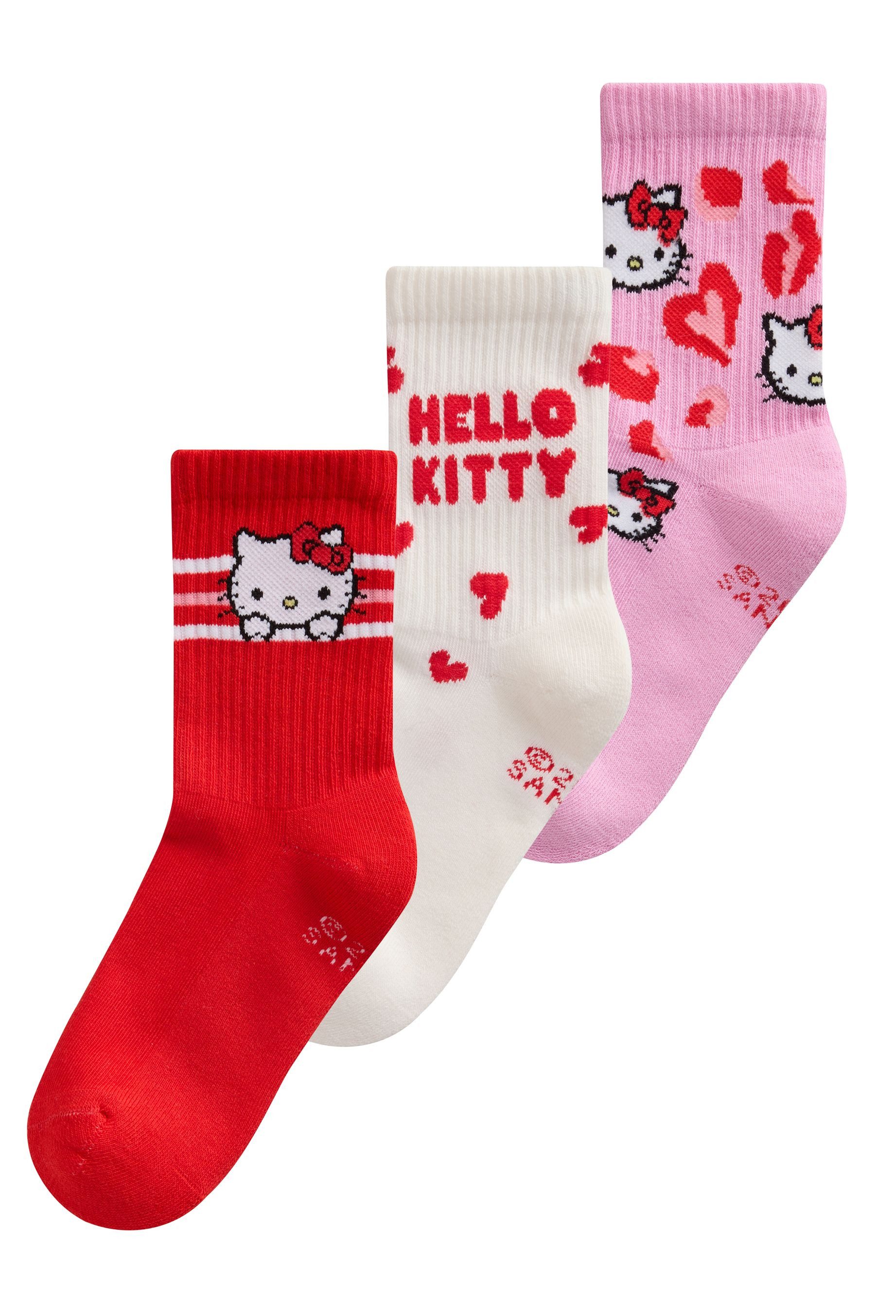 Kurzsocken Hello Kitty Gerippte Söckchen Polstersohle, 3 Stk.