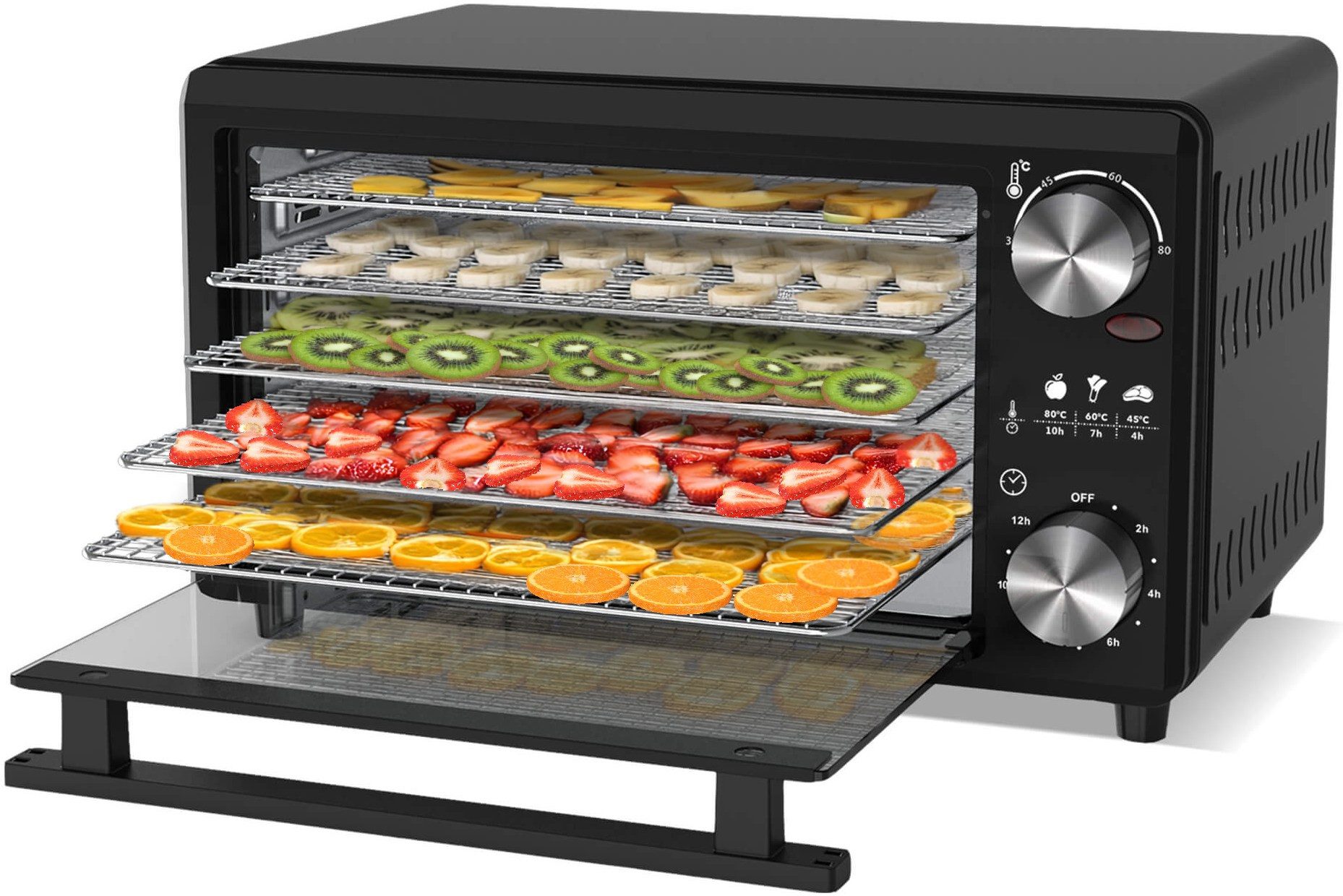 TurboTronic by Z-Line Dörrautomat 350 W Dörrgerät 14l Dörrautomat Edelstahl Obsttrockner 5 Ebenen Timer 350 W, 5 Etagen, Dörrapparat, kleiner Dörrautomat, Metallgitter, Obst, Fleisch, Kräuter