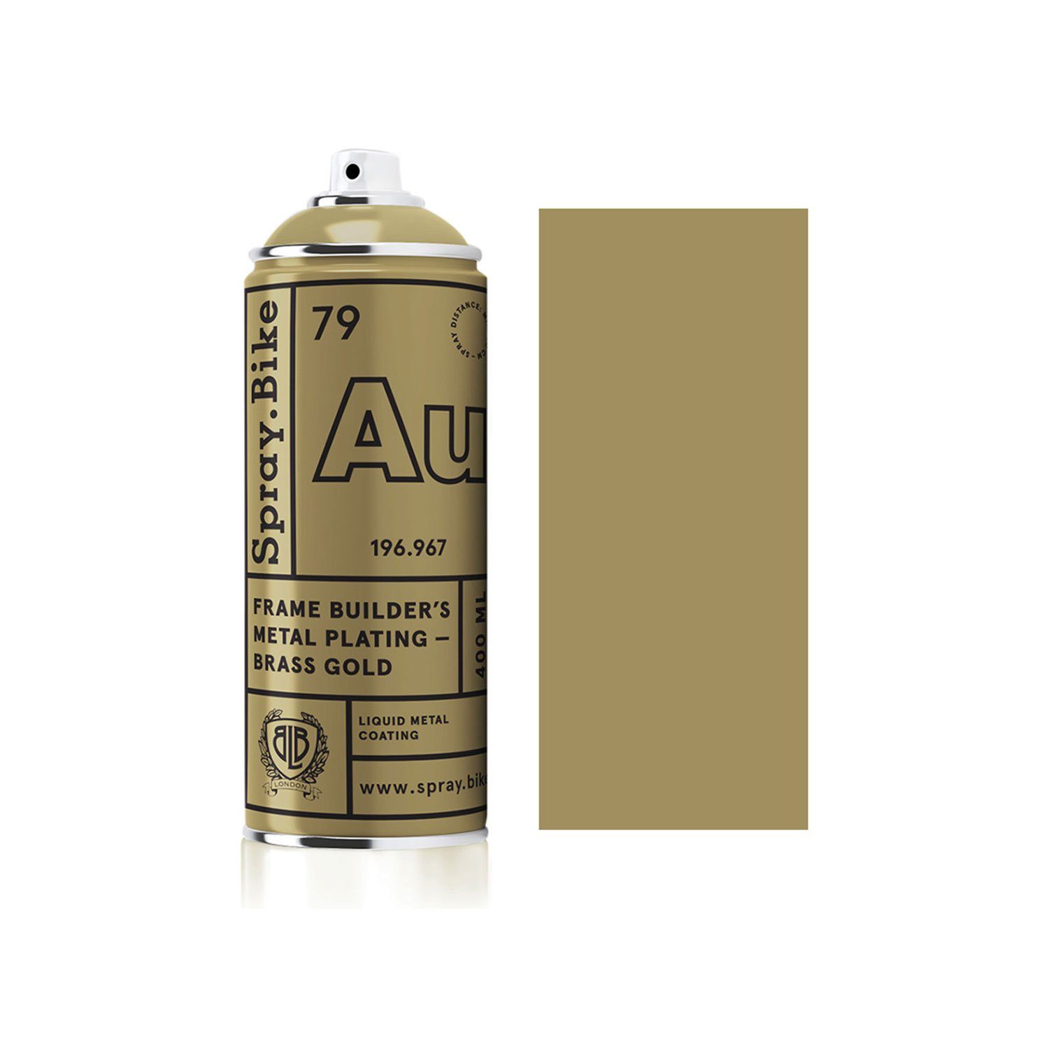 Spray.Bike Sprühflasche SPRAY.BIKE Fahrrad Lackspray - Vorbereiten & Vollenden Kollektion (Metal Plate - Messing Gold), UV-resistent, wetterfest