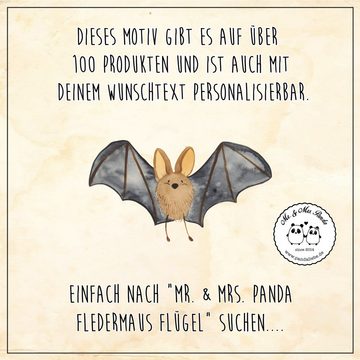 Mr. & Mrs. Panda Kosmetikspiegel Fledermaus Flügel - Gelb Pastell - Geschenk, lustige Sprüche, Tiermot (1-St), Magisch verziert