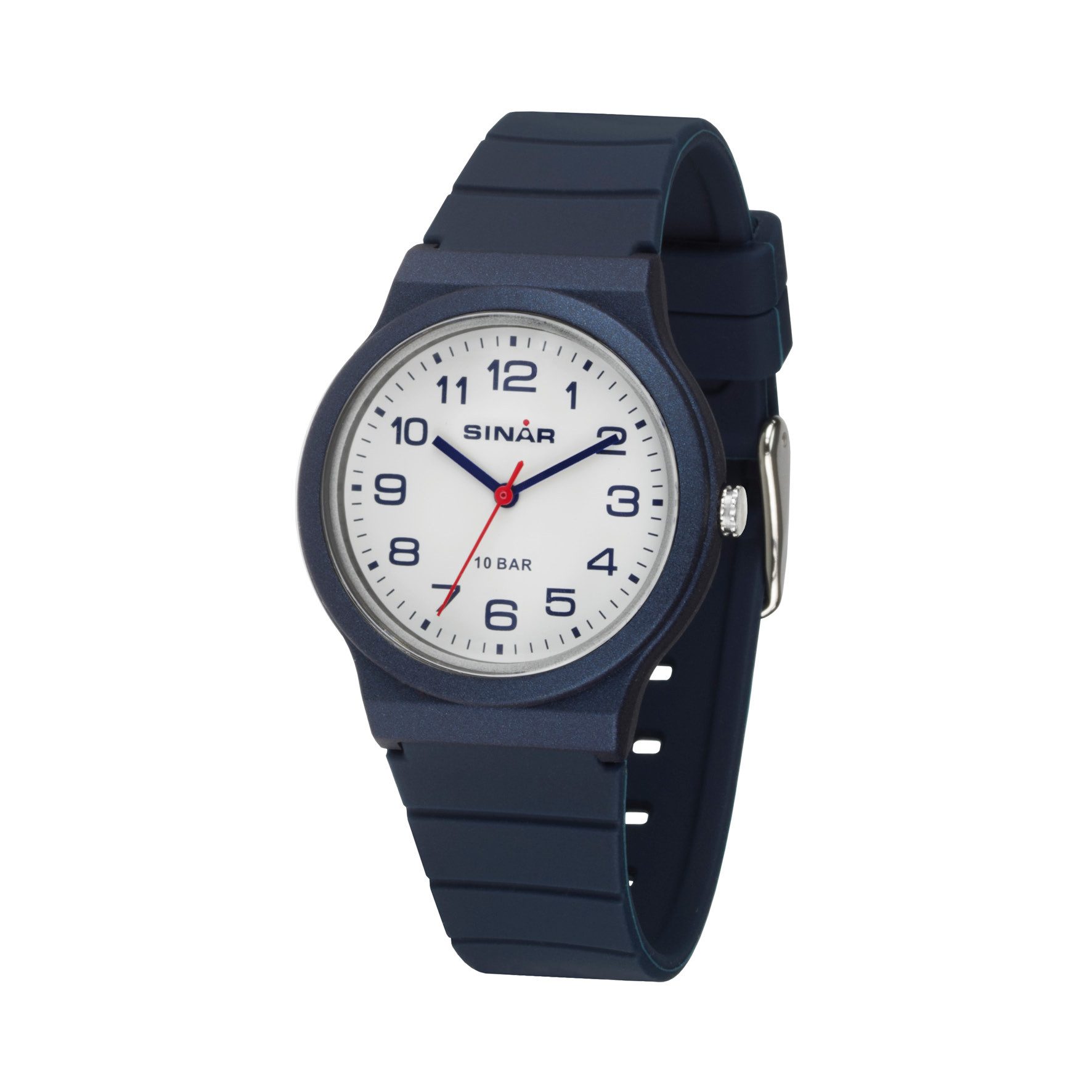 SINAR Quarzuhr XB-18 Jugenduhr Sportuhr Silikonband, analog sportlich modern deutlich Geschenkidee Jugend Kids Ø 34 mm