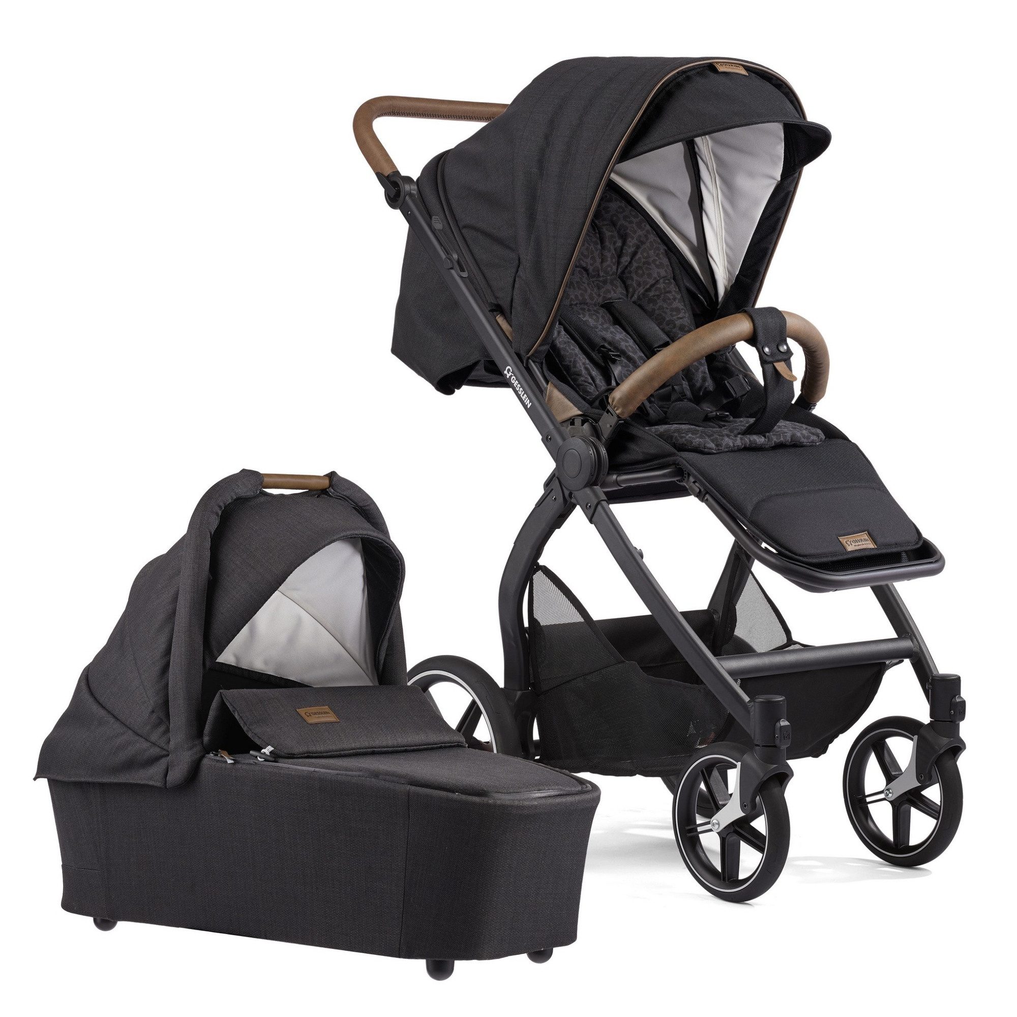 Gesslein Kombi-Kinderwagen Gesslein FX4 Swing 2in1 Kinderwagen-Set inkl. Babywanne Panorama Lyx