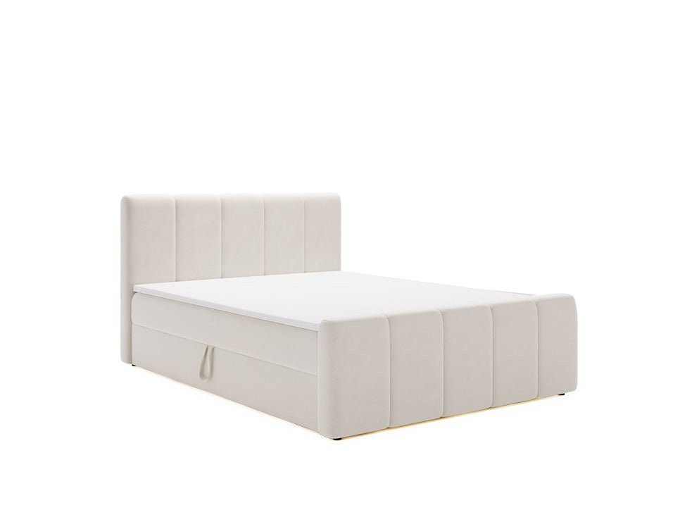 Luxusbetten24 Boxspringbett Bergamo, in Samt mit Stauraum günstig online kaufen
