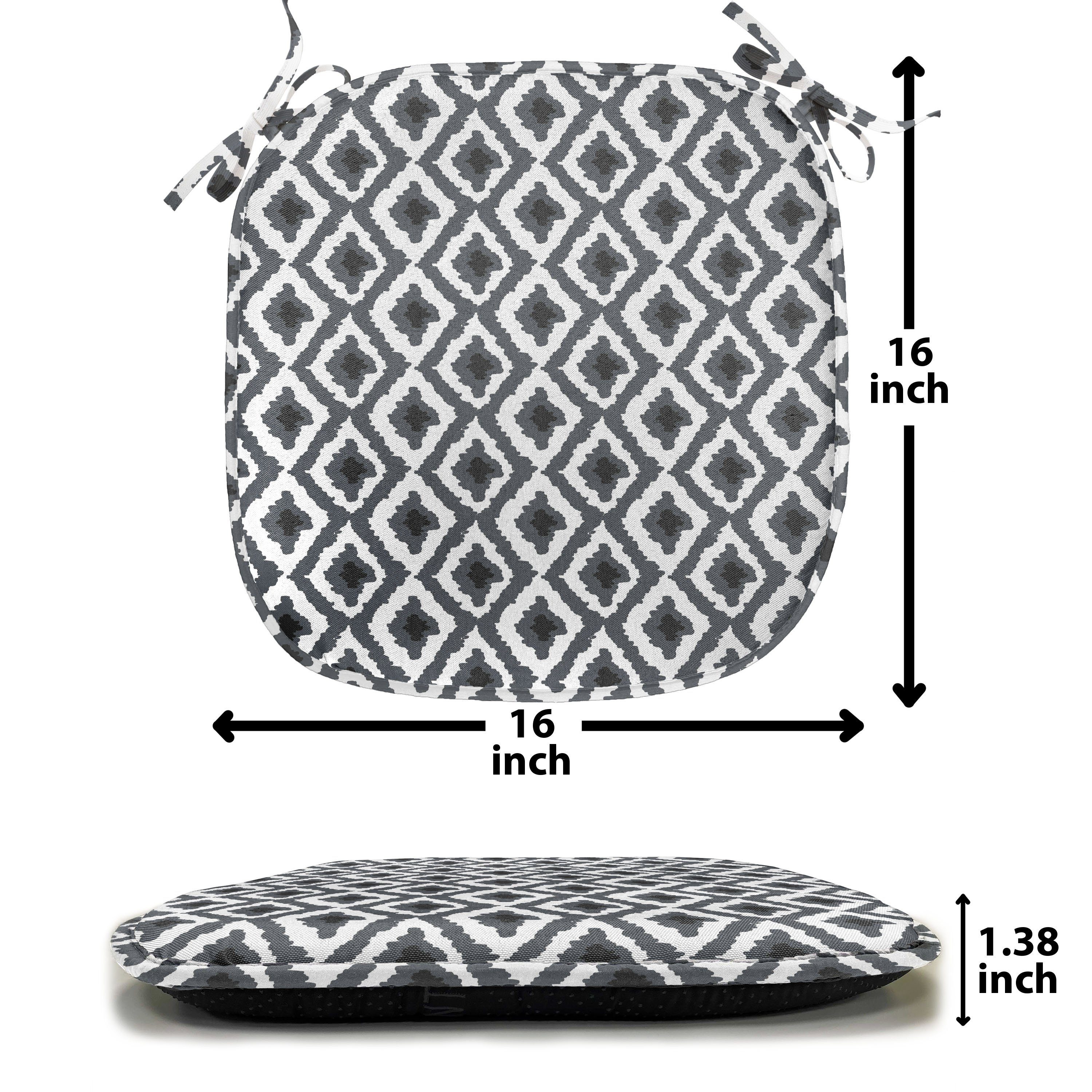 Zigzags mit Kissen Rhombus für Riemen Dekoratives Küchensitze, wasserfestes und Stuhlkissen Abakuhaus Geometrisch
