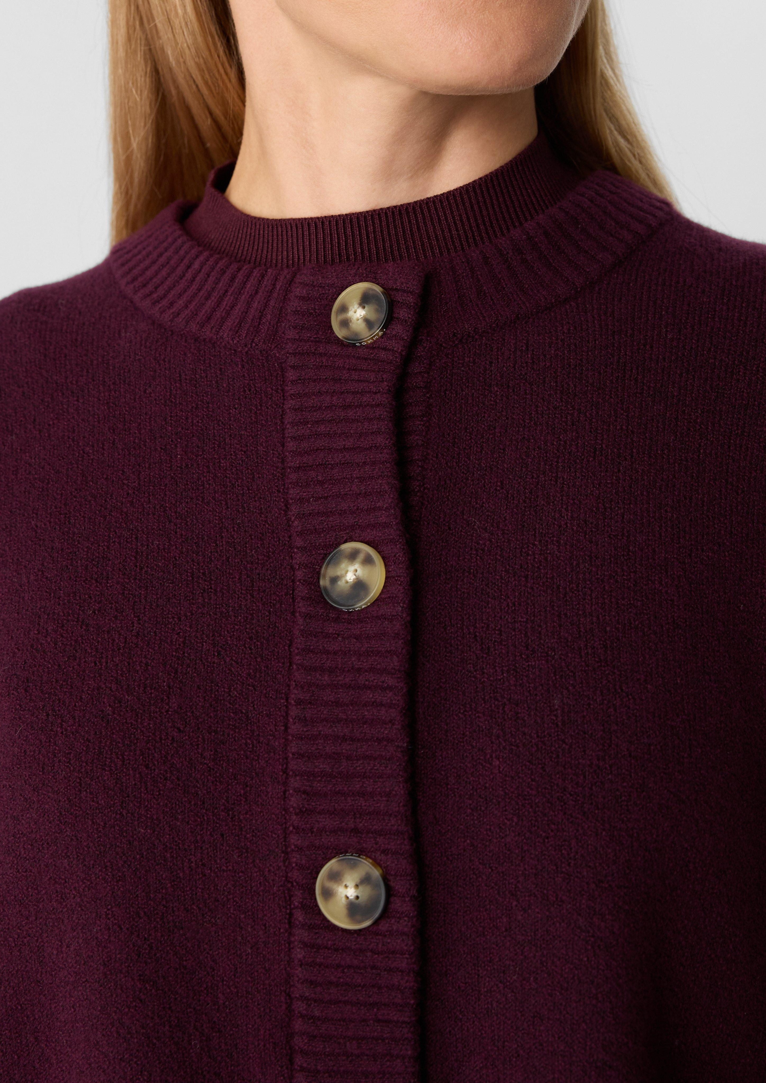 comma Strickjacke Kurze Strickjacke mit Rippdetails günstig online kaufen