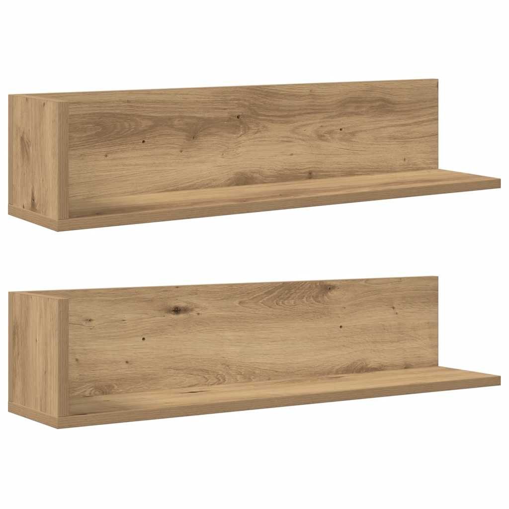 vidaXL Regal Wandregale 2 Stk. Artisan-Eiche 75x16,5x16,5 cm Holzwerkstoff, günstig online kaufen