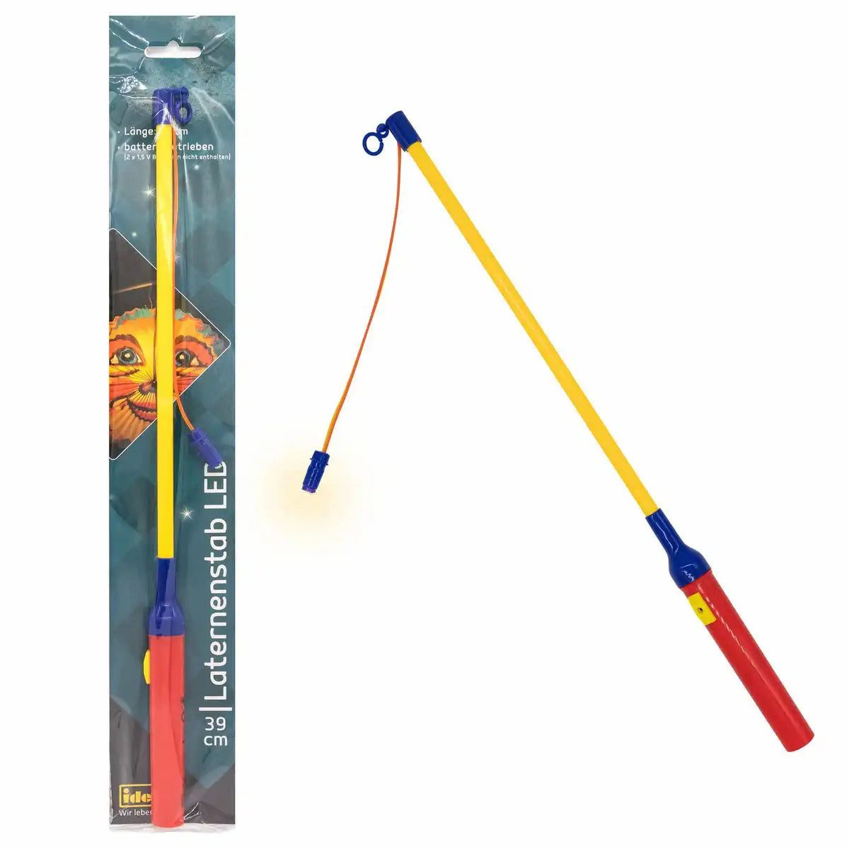 Idena Umzugslaterne Idena LED Laternenstab 39cm - Perfekt für Sankt Martin & Laternenumzüg
