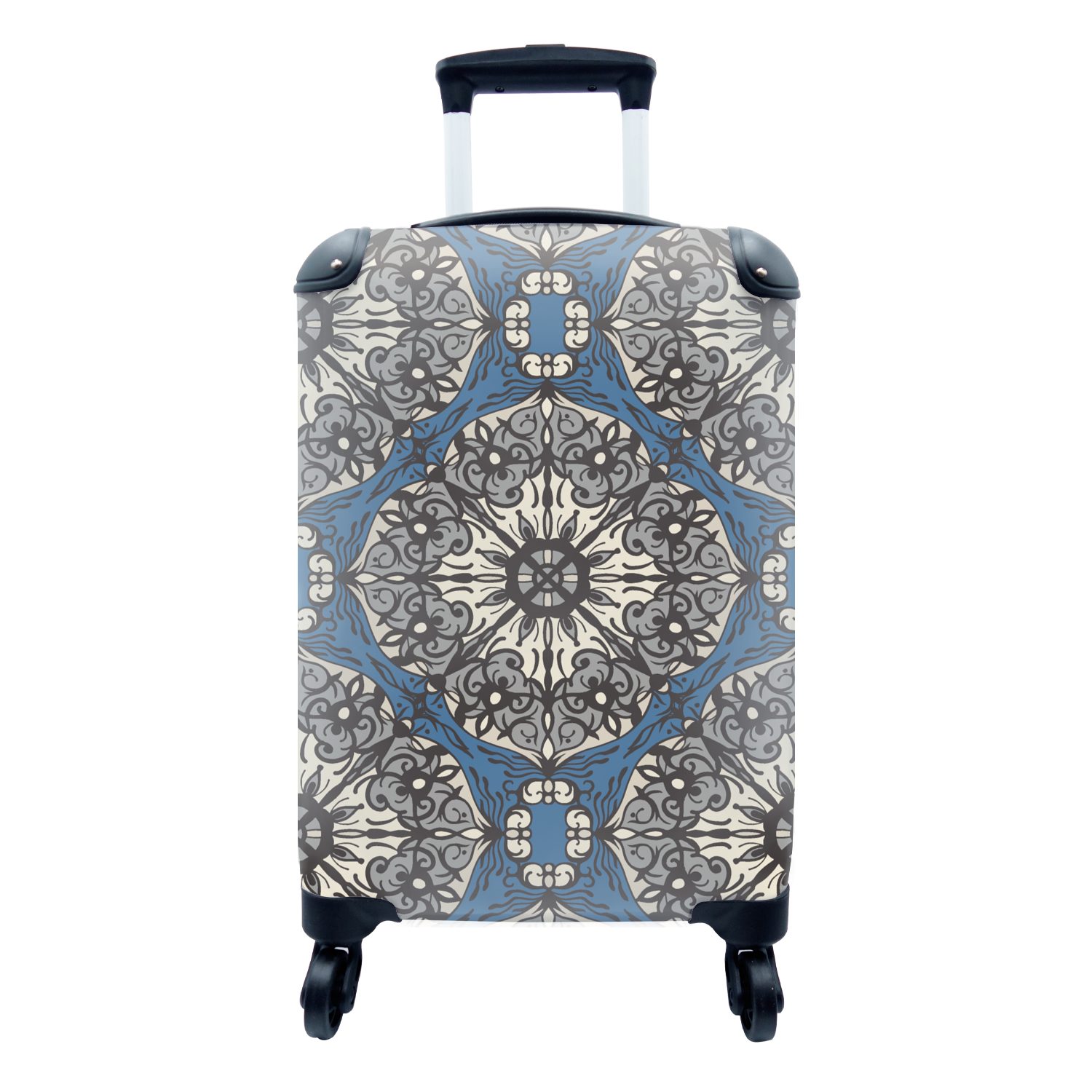 MuchoWow Handgepäckkoffer Mandala - Muster - Vintage, 4 Rollen, Reisetasche mit rollen, Handgepäck für Ferien, Trolley, Reisekoffer