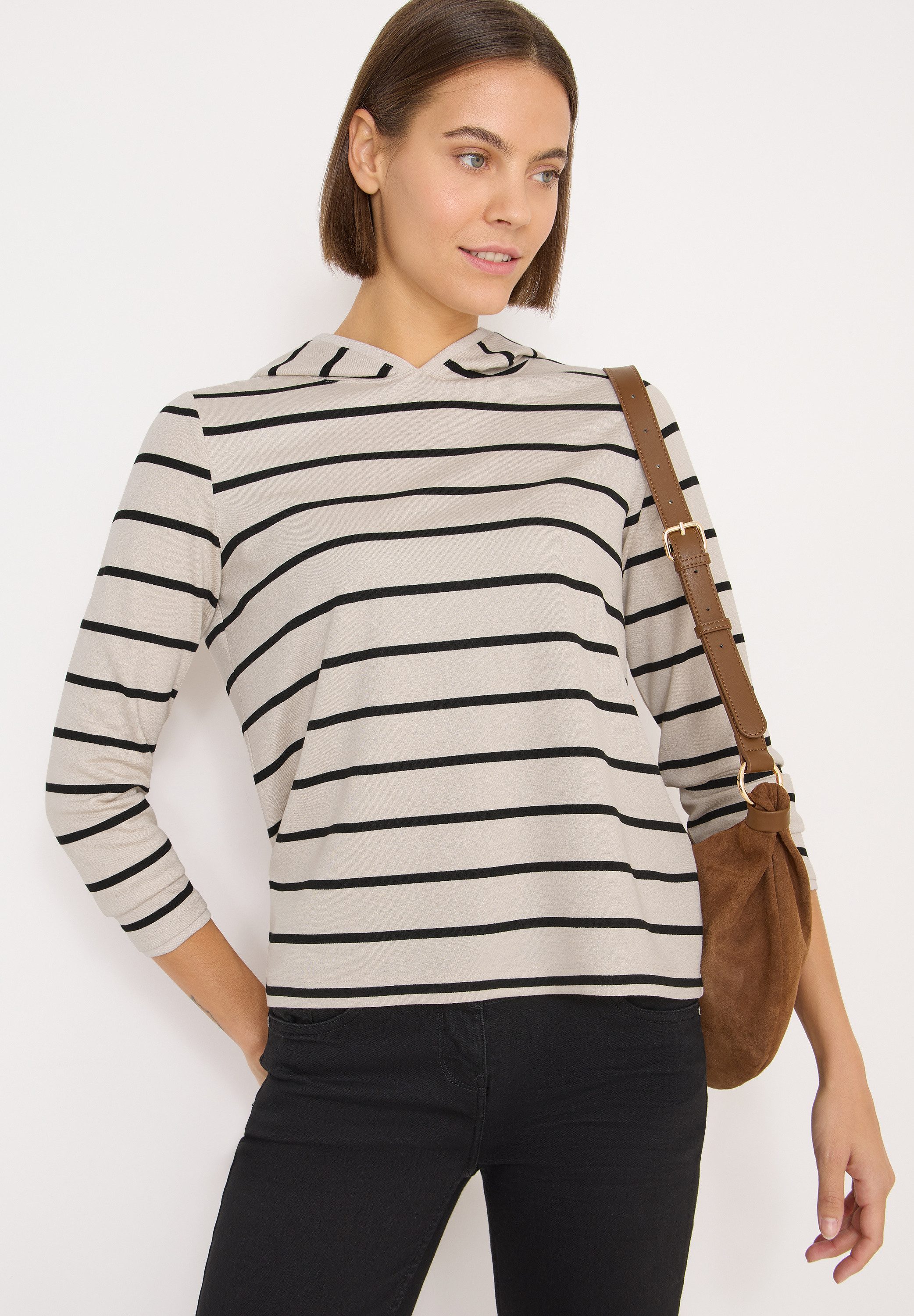 CECIL Hoodie gestreift, mit Kapuze