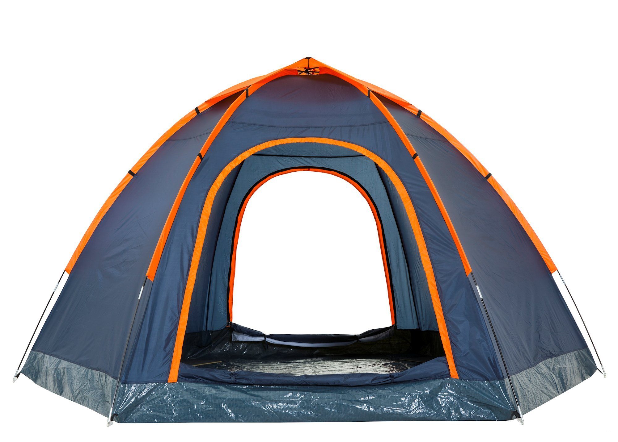 CampFeuer Kuppelzelt Zelt HexOne 3000 mm 4 4 Personen, / Blau, für Orange Wassersäule, Personen