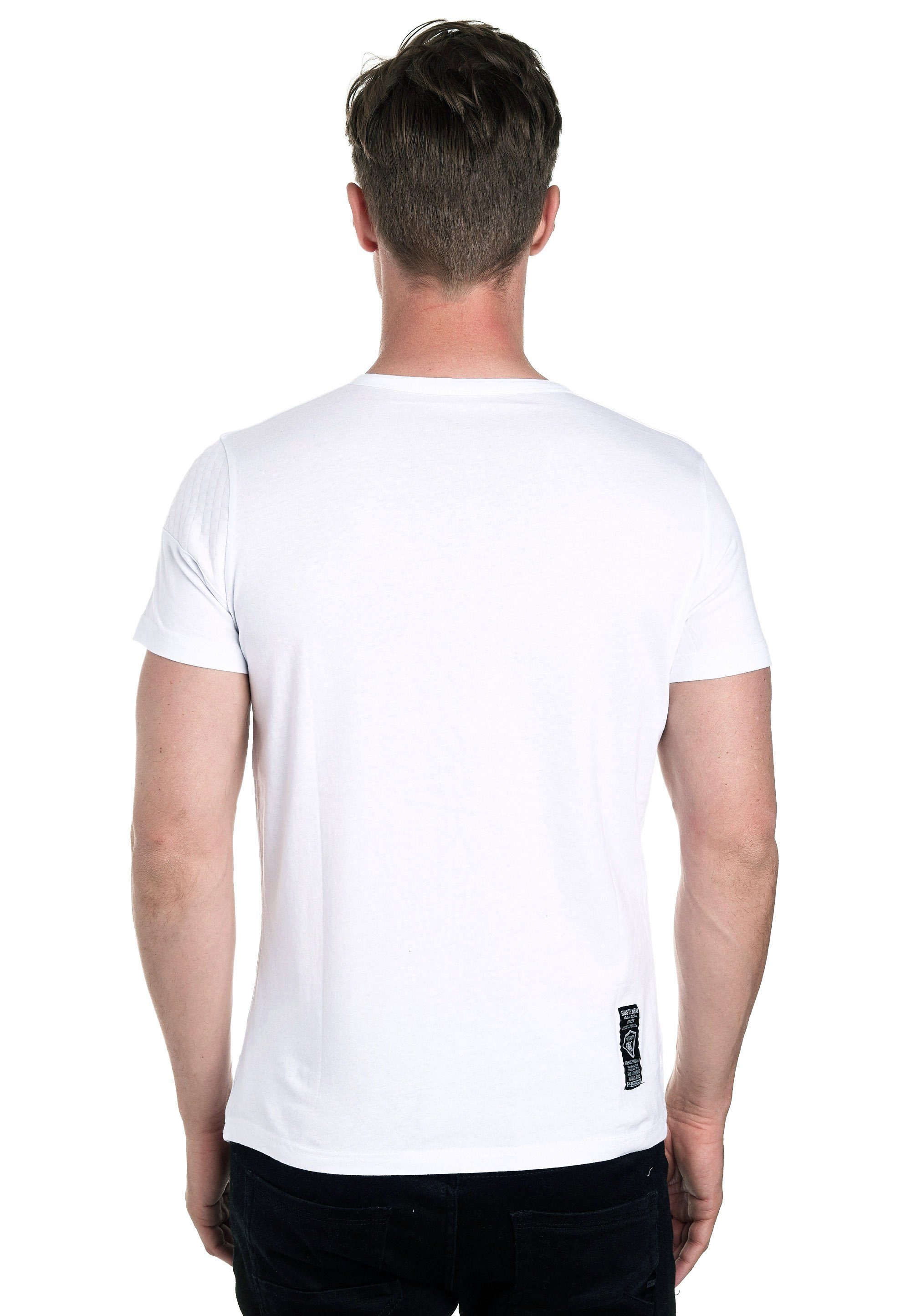 Rusty Neal T-Shirt mit schicker Knopfleiste