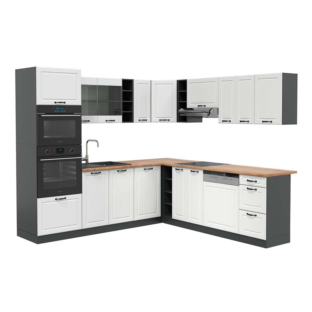 Vicco Winkelküche R-Line, Goldkraft Eiche/Anthrazit, 257 günstig online kaufen