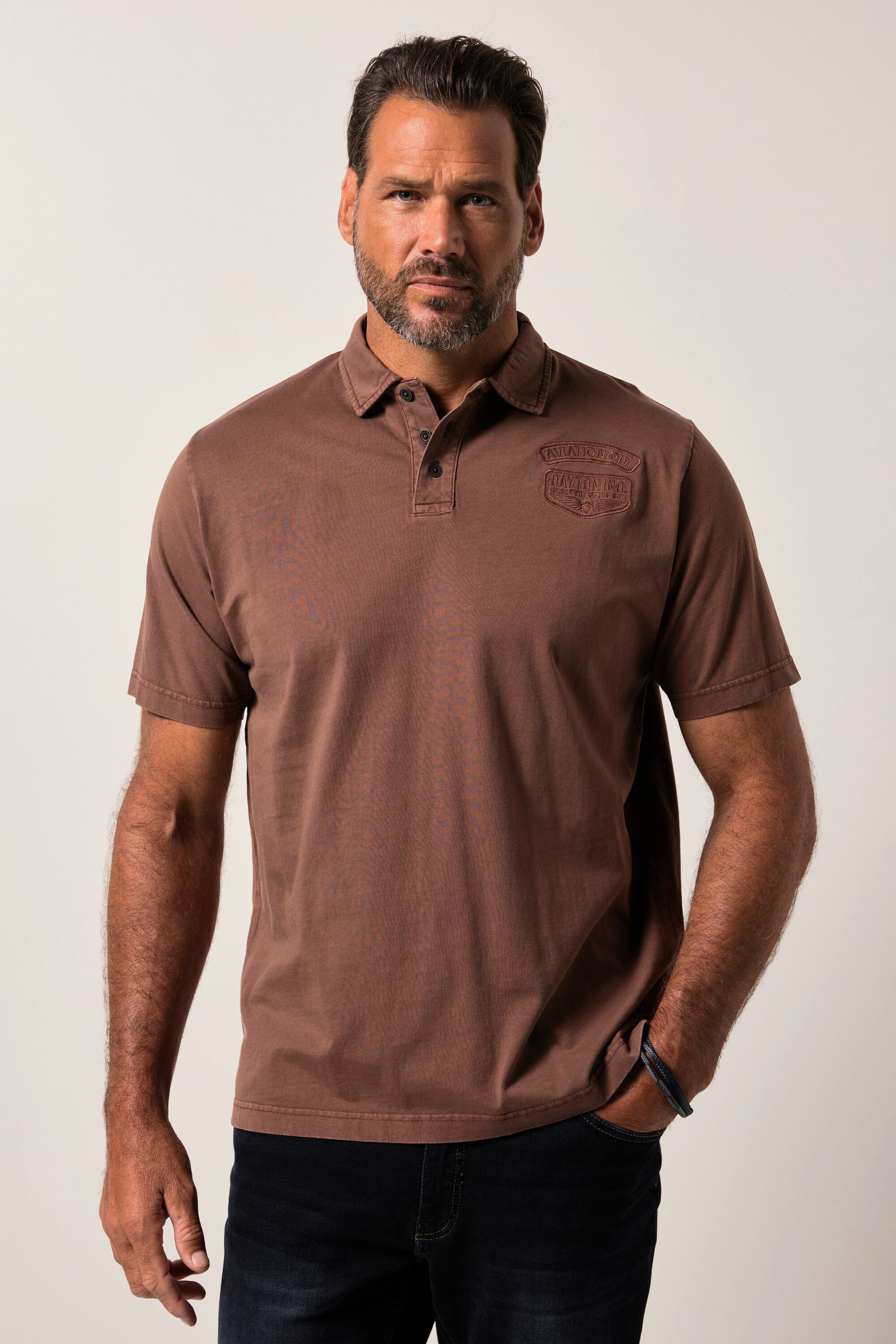 JP1880 Poloshirt JP1880 Poloshirt Halbarm Badges Vintage Look günstig online kaufen