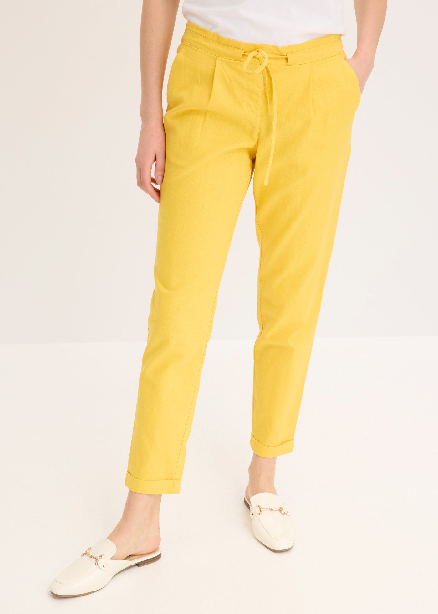 bonprix Leinenhose aus Leinen und Baumwolle, Regular Fit, mit elastischem Gummibund