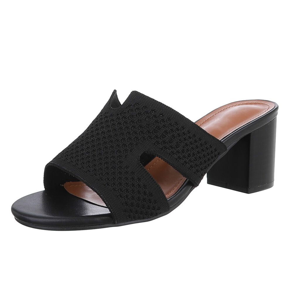 Ital-Design Elegante schwarze Plateau-Sandalen für Damen mit Blockabsatz Pa günstig online kaufen