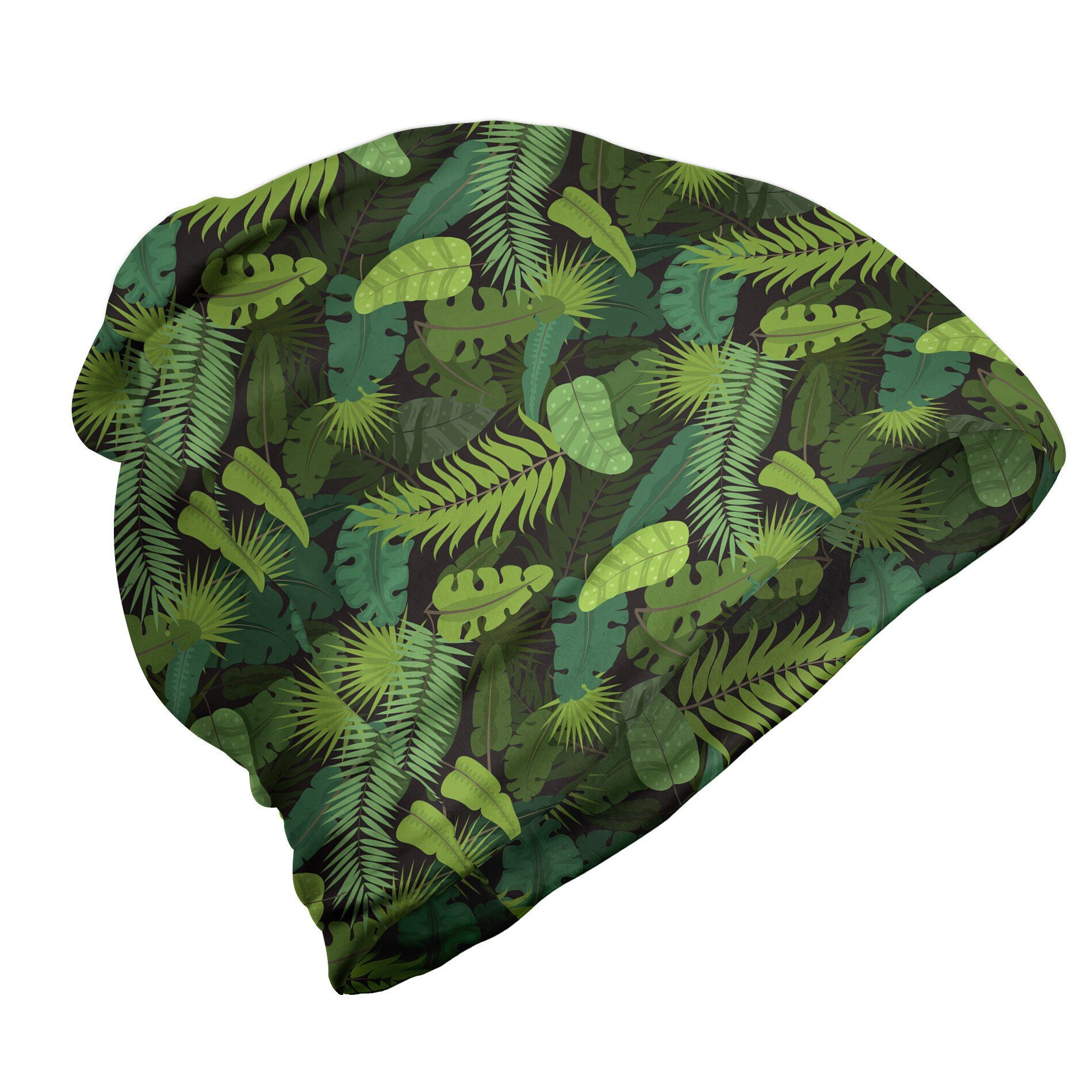 Abakuhaus Beanie Wandern im Freien Vintage Palm Monstera Blatt Grafik