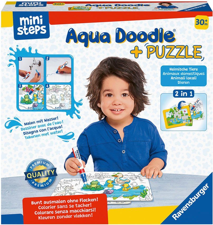 Image of Ravensburger - ministeps - Aqua Doodle Puzzle -Heimische Tiere