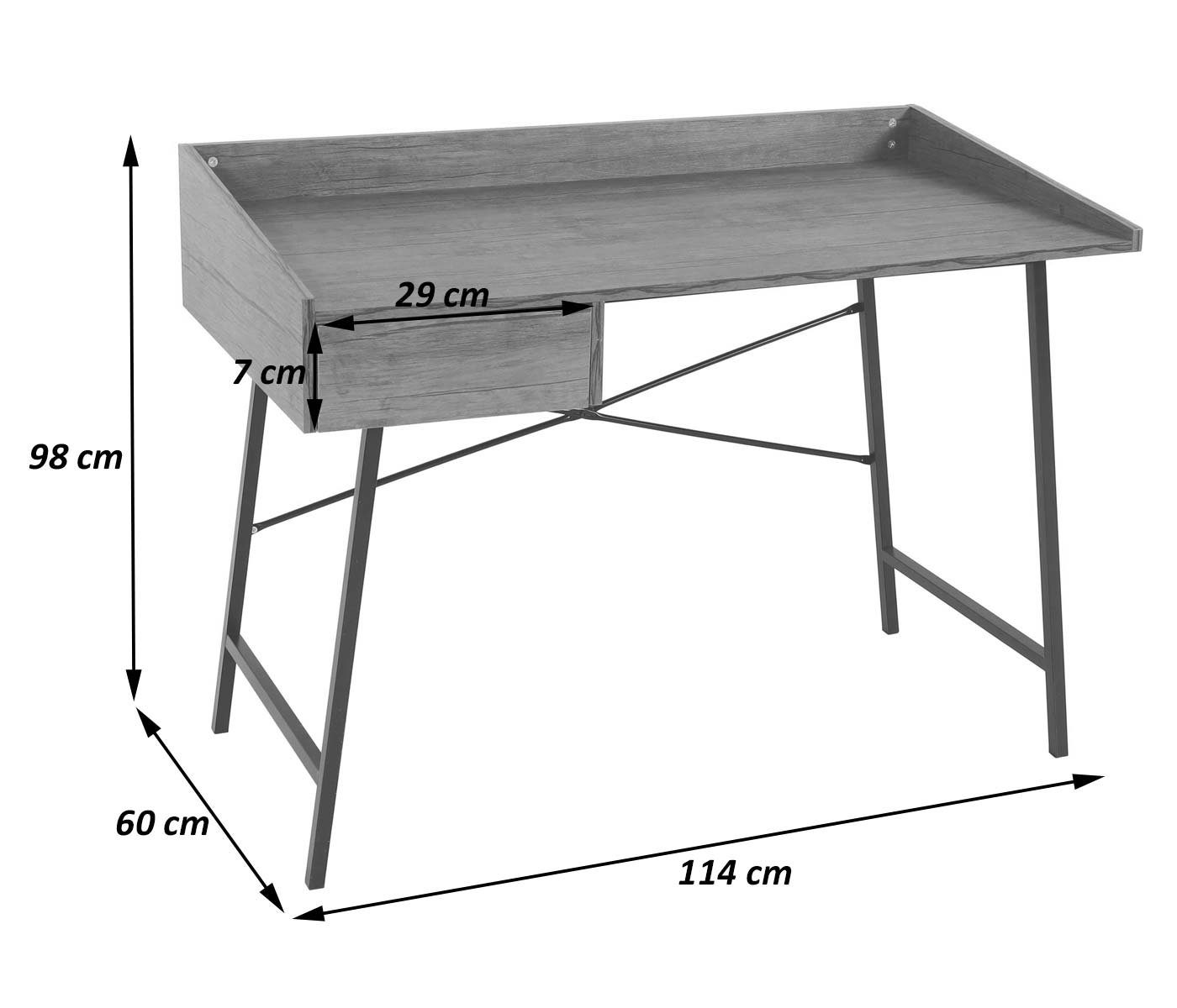 MCW Schreibtisch MCW-J97, Max. 3D-Struktur, braun Belastbarkeit: 60 kg